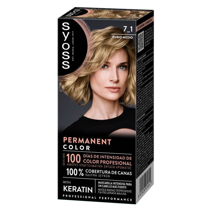 Coloração Permanente Permanent Color Louro 7.1 Syoss