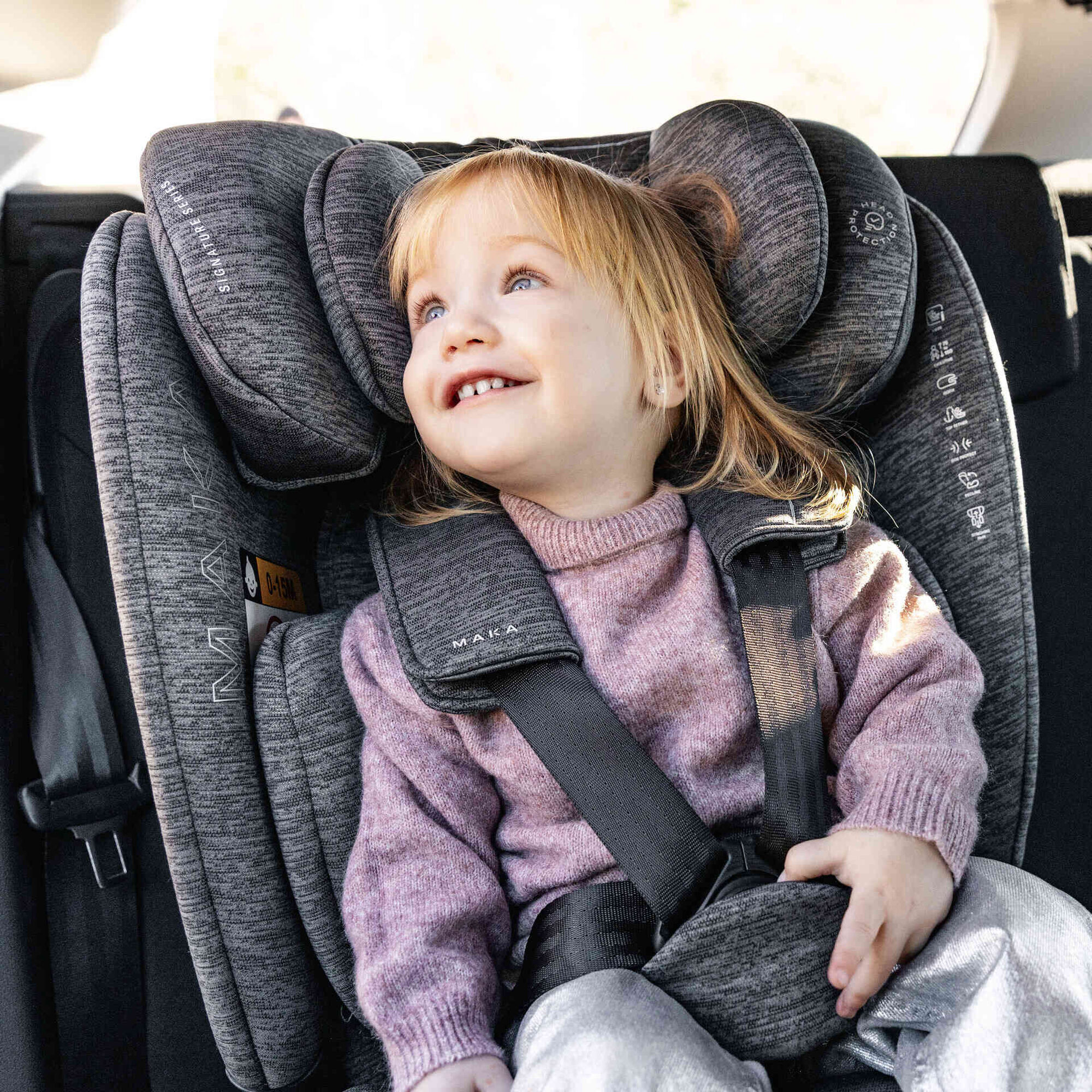 Cadeira Auto I-Size 76-150 Maka Cinza Babyauto