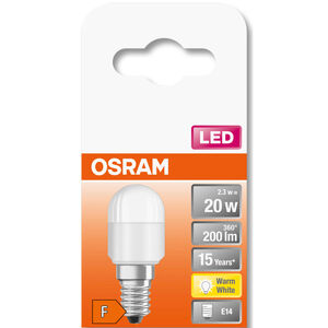 Lâmpada LED Frigorifico/Máquina Costura T26 E14 2700K 20W Osram