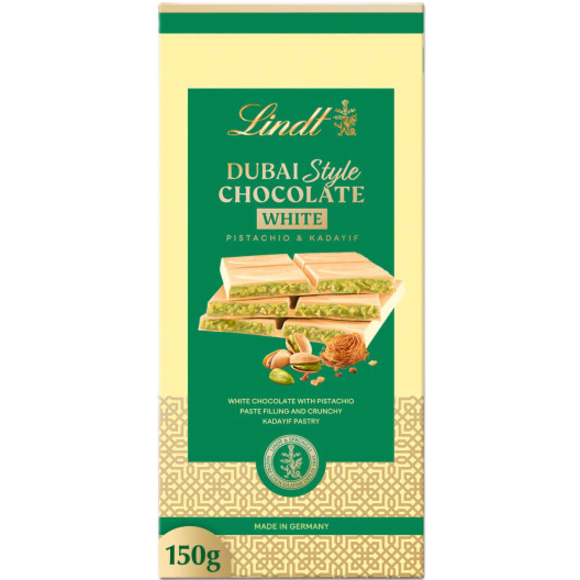 Tablete de Chocolate Branco com Pist&aacute;cio Dubai Style Lindt