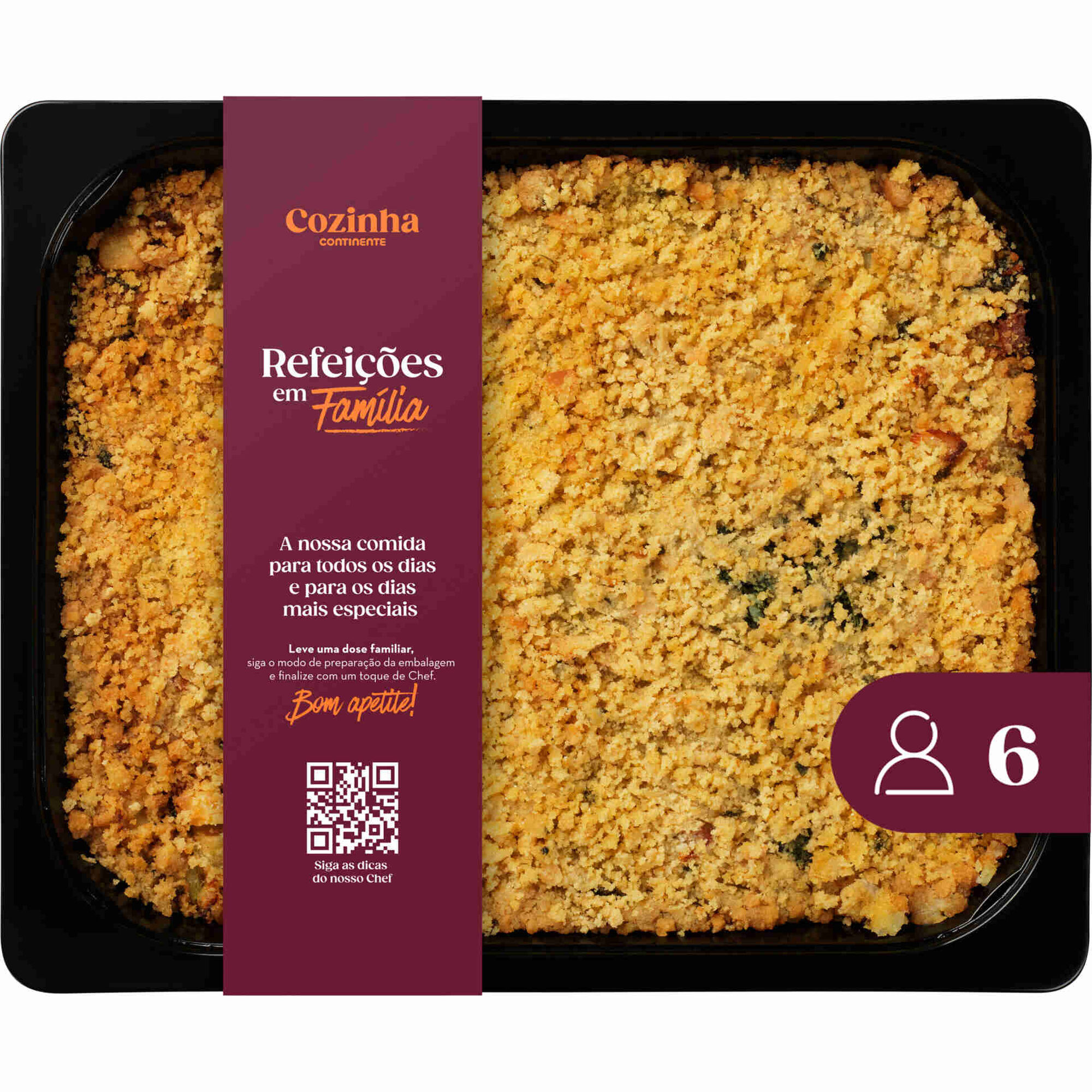 Bacalhau com Espinafres e Crosta de Broa para 6 Pessoas