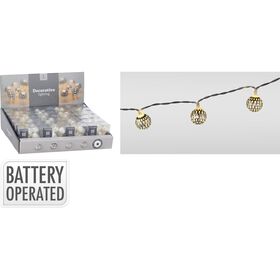 Conjunto 10 Luzes Led Bolas Metal Prateadas