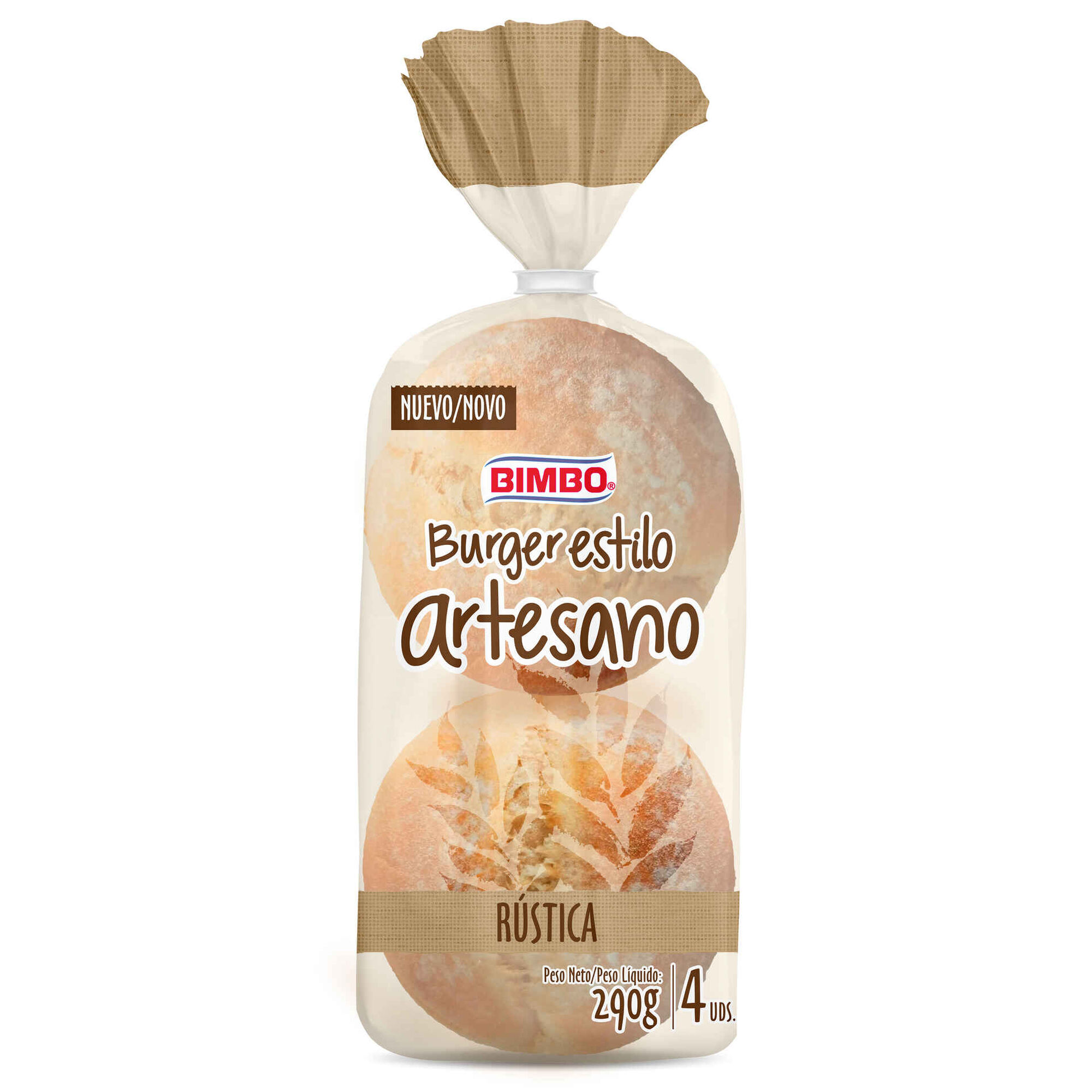 Pão de Hambúrguer Rústico Artesano