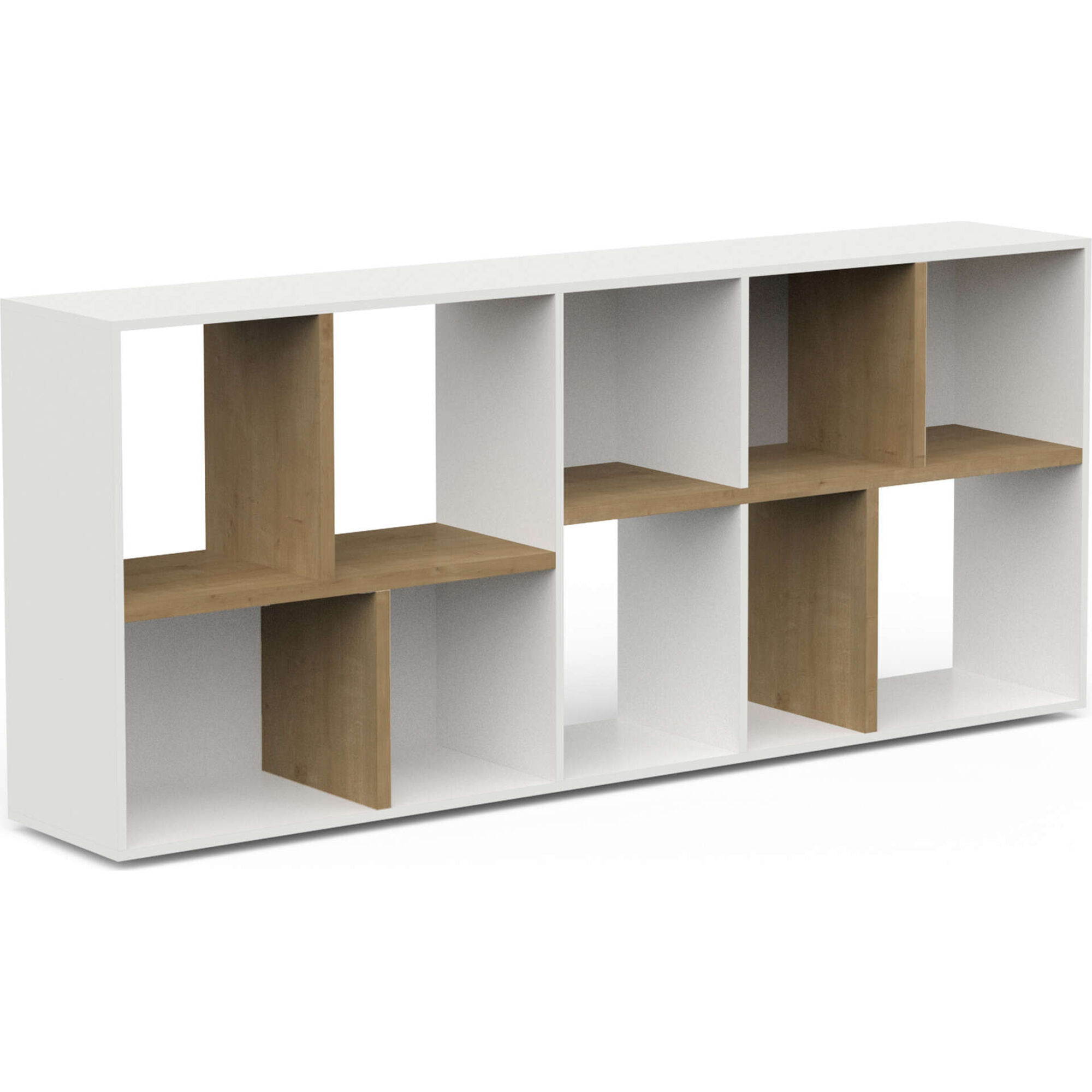 Estante Decorativa 78x36x183cm Branca e Carvalho Access Estante Decorativa 78x36x183cm Branca e Carvalho Access