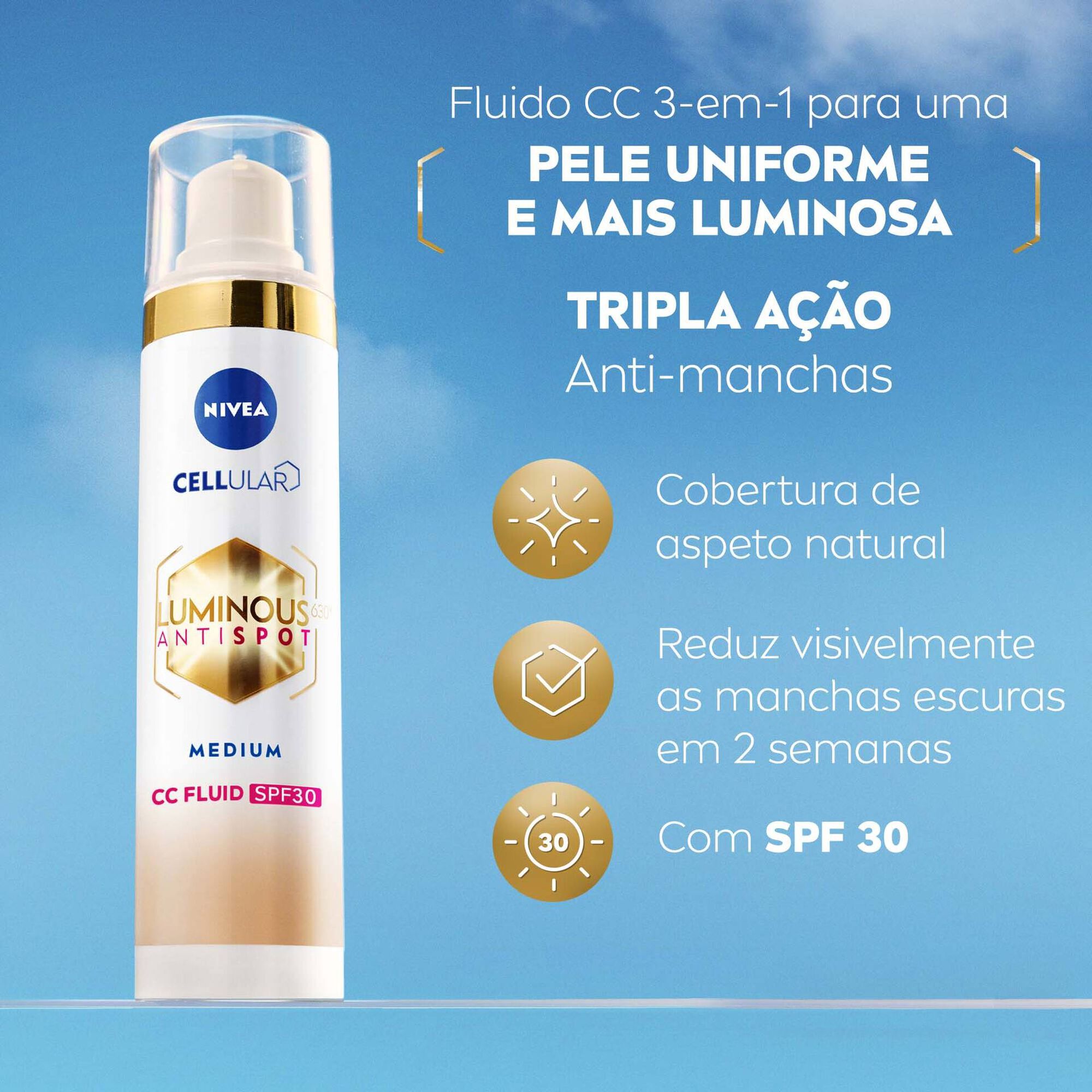 CC Cream Luminous 630 3 em 1 Tom Médio
