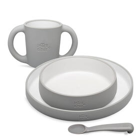 Conjunto Refei&ccedil;&atilde;o Silicone Cinza Interbaby