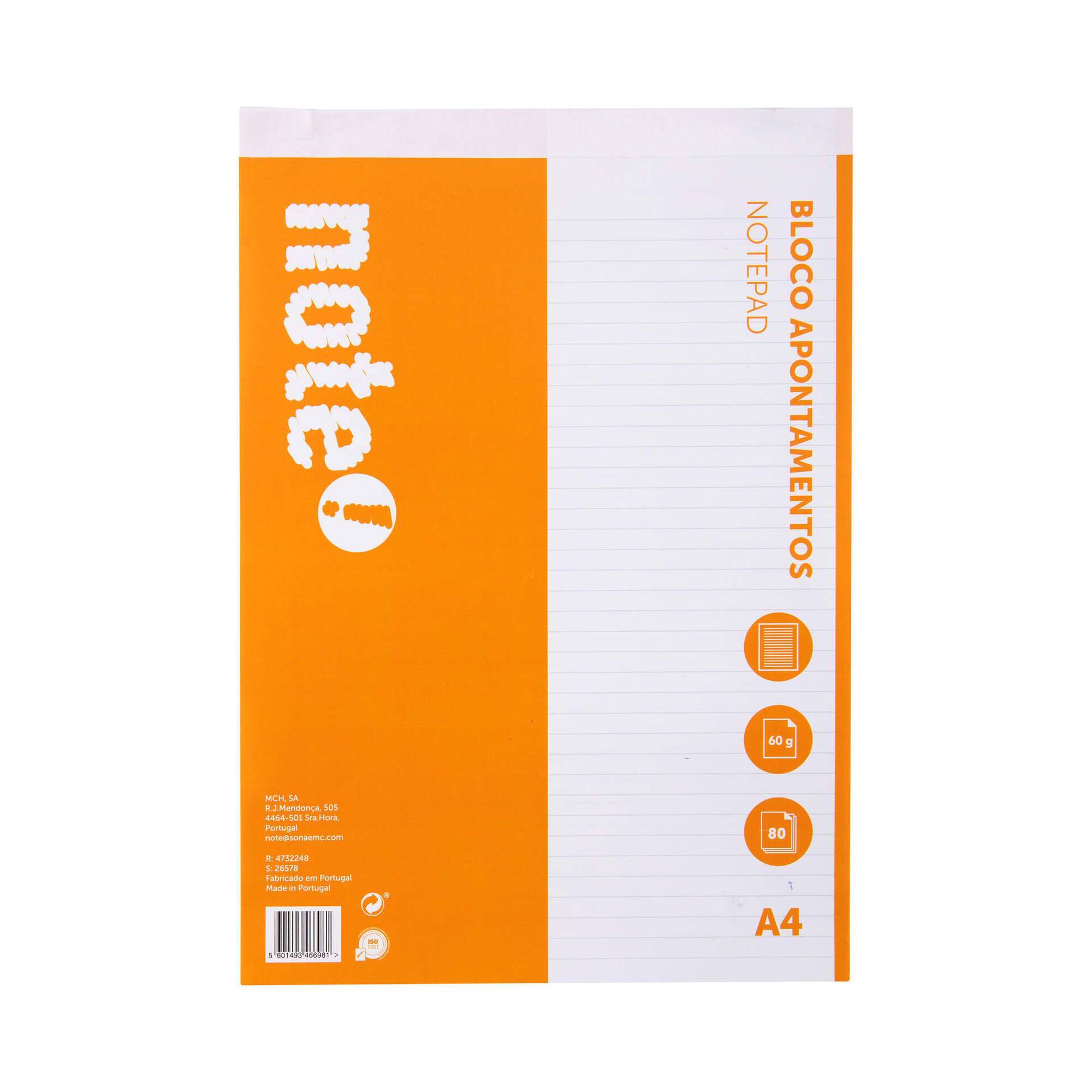 Bloco de Apontamentos A4 Pautado