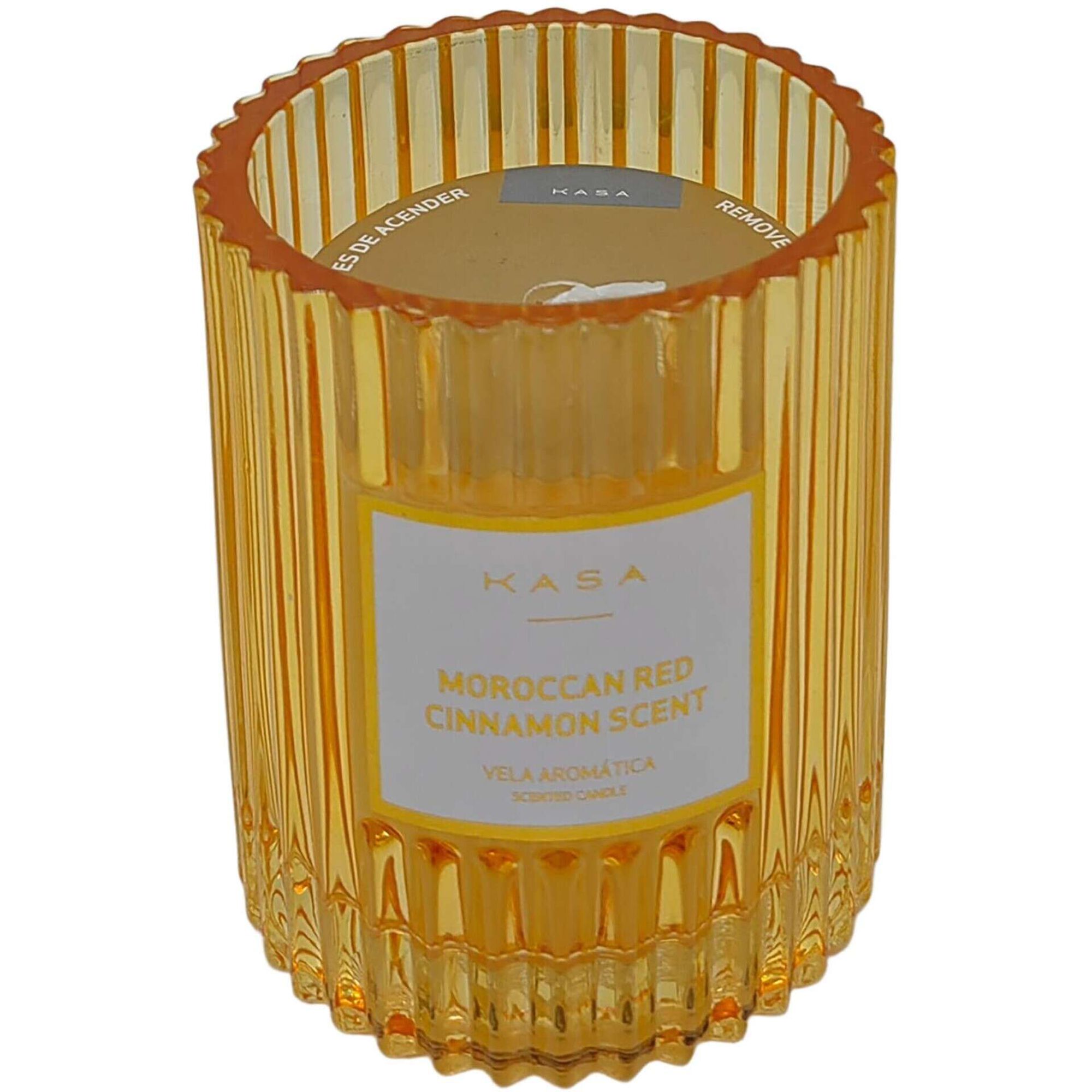 Vela em Copo Canelado 520g Amarelo