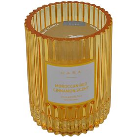 Vela em Copo Canelado 520g Amarelo Kasa