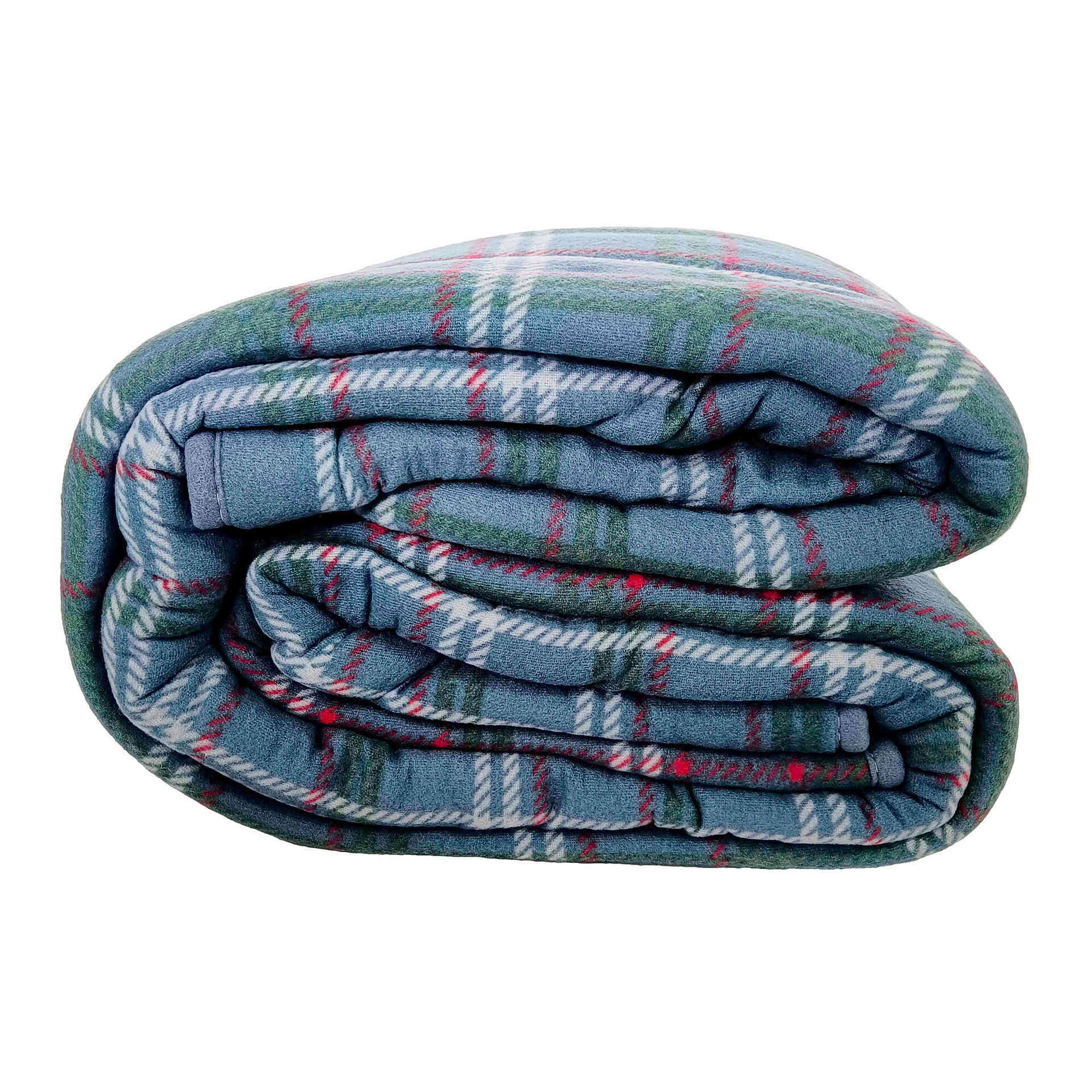 Edredão Polar 220x240cm Xadrez Azul Deep Rustic