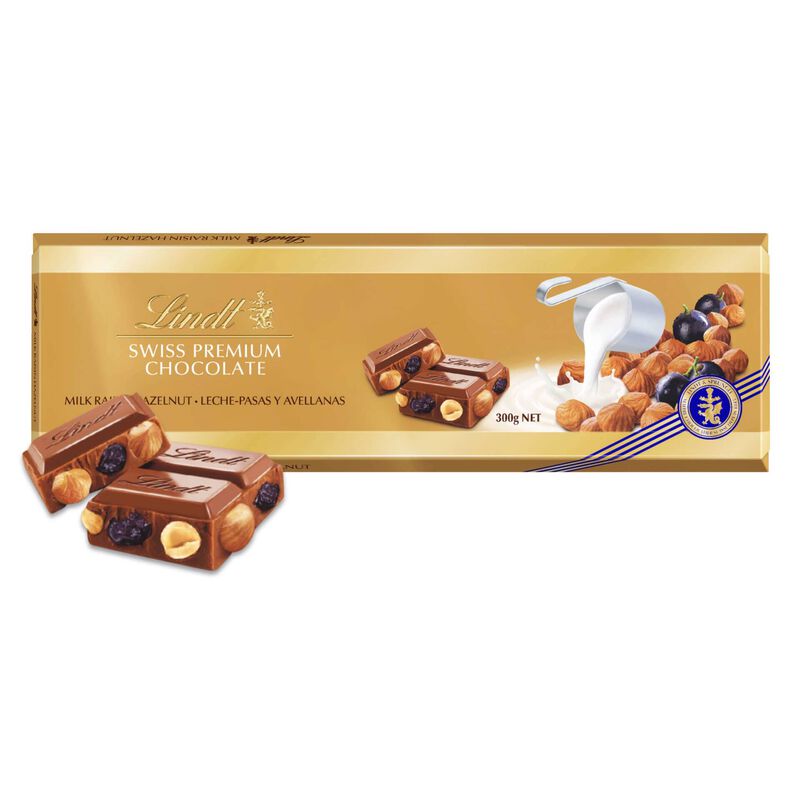 Tablete de Chocolate Gold com Avelãs e Passas Lindt