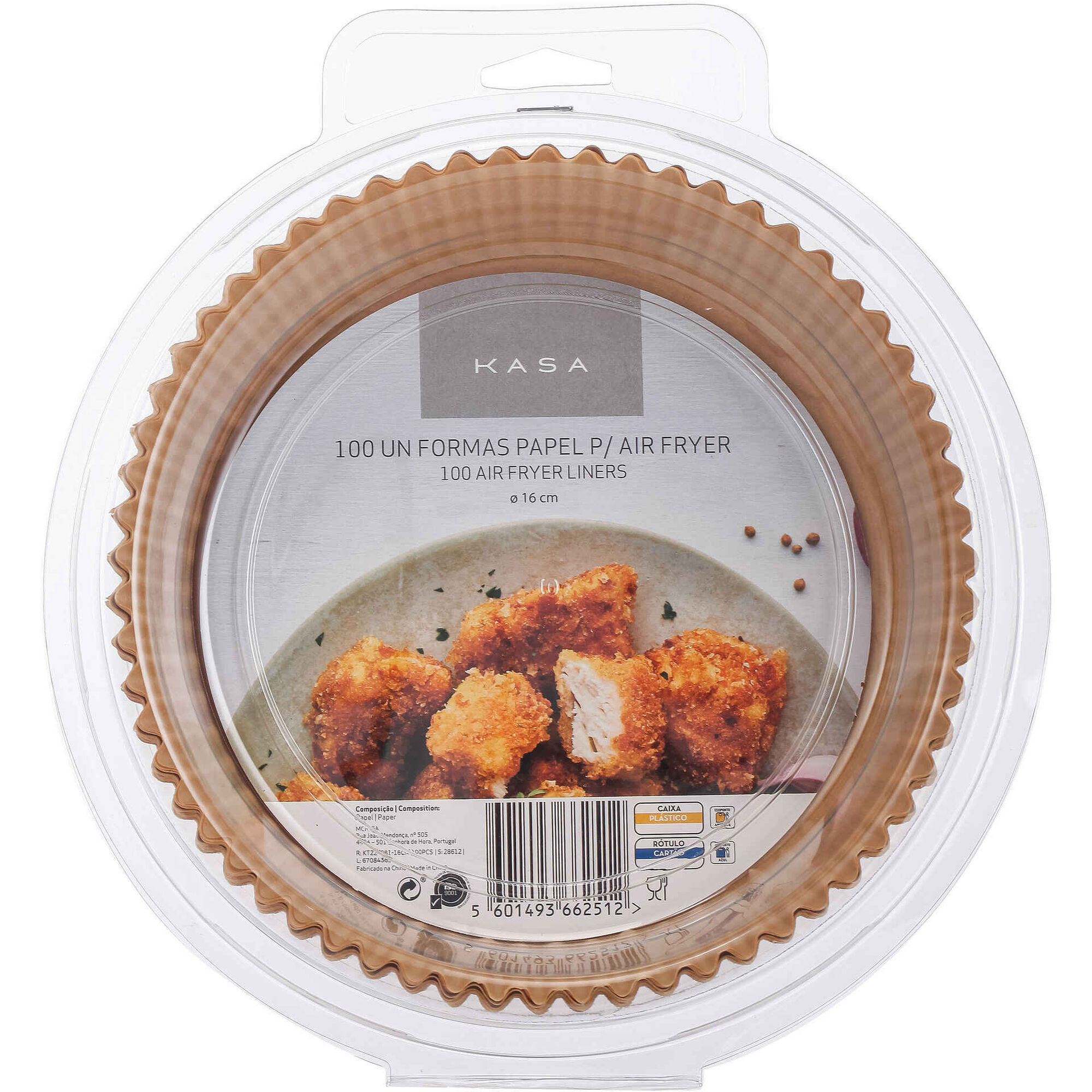 Conjunto 100 Formas Papel 16cm para Air Fryer