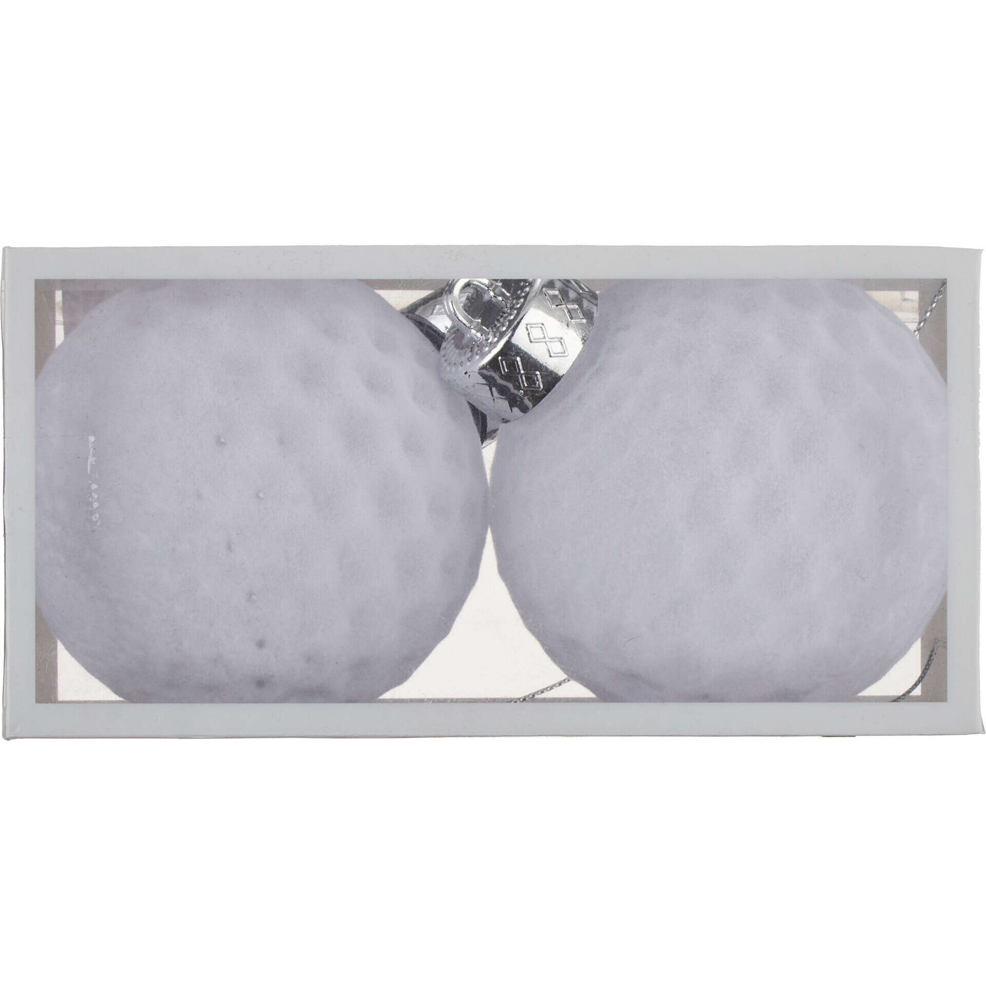 Conjunto 2 Bolas Veludo Relevo Brancas