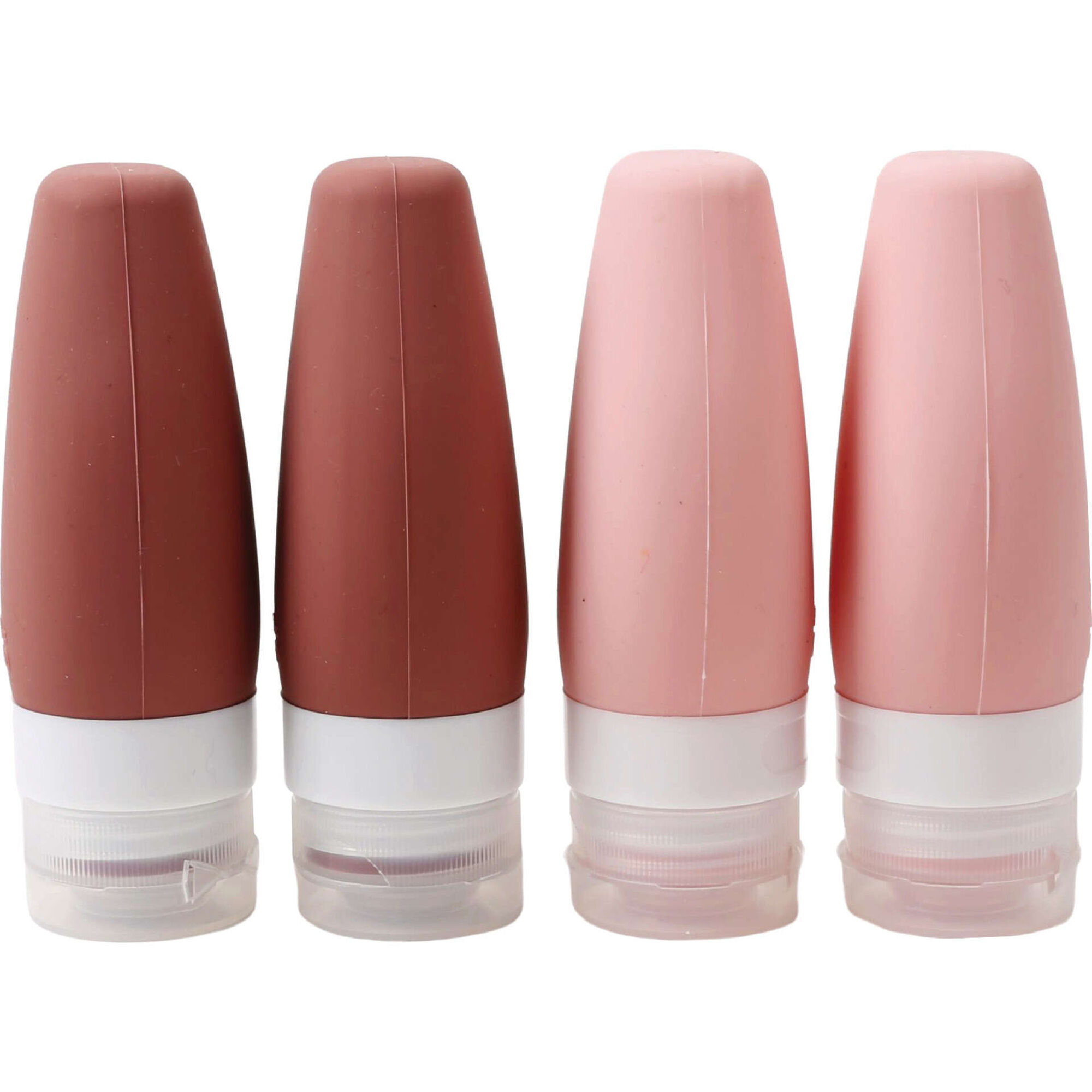Conjunto 4 Frascos Viagem Silicone Rosa
