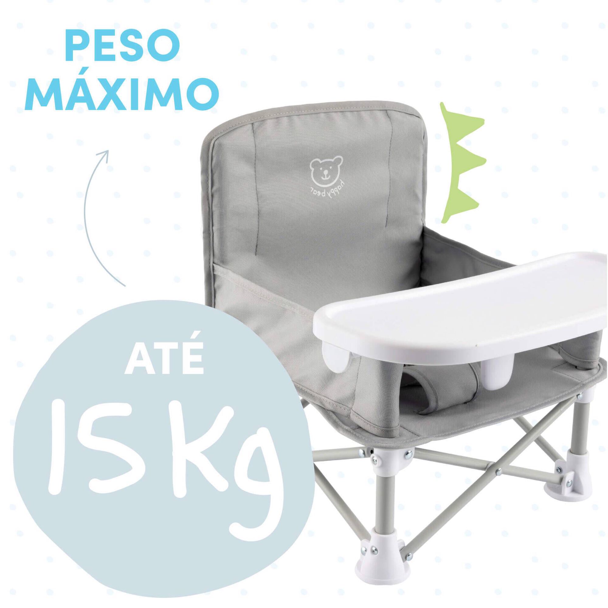 Cadeira de Refeição Portátil Cinza