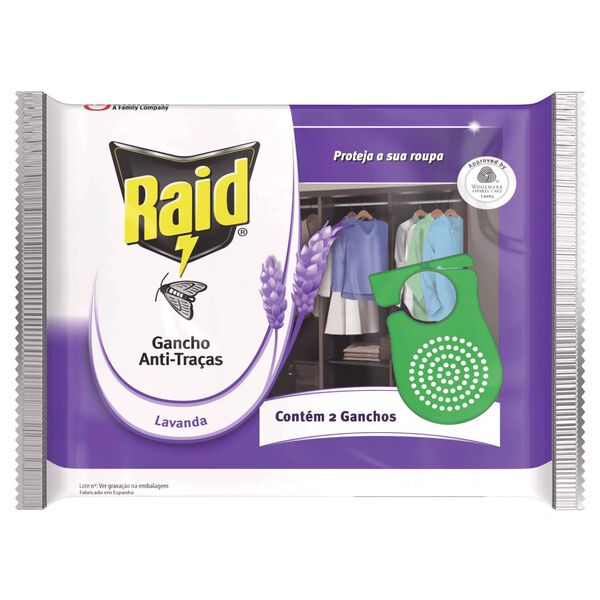 Inseticida Anti-Traça Ganchos Perfume Lavanda Raid
