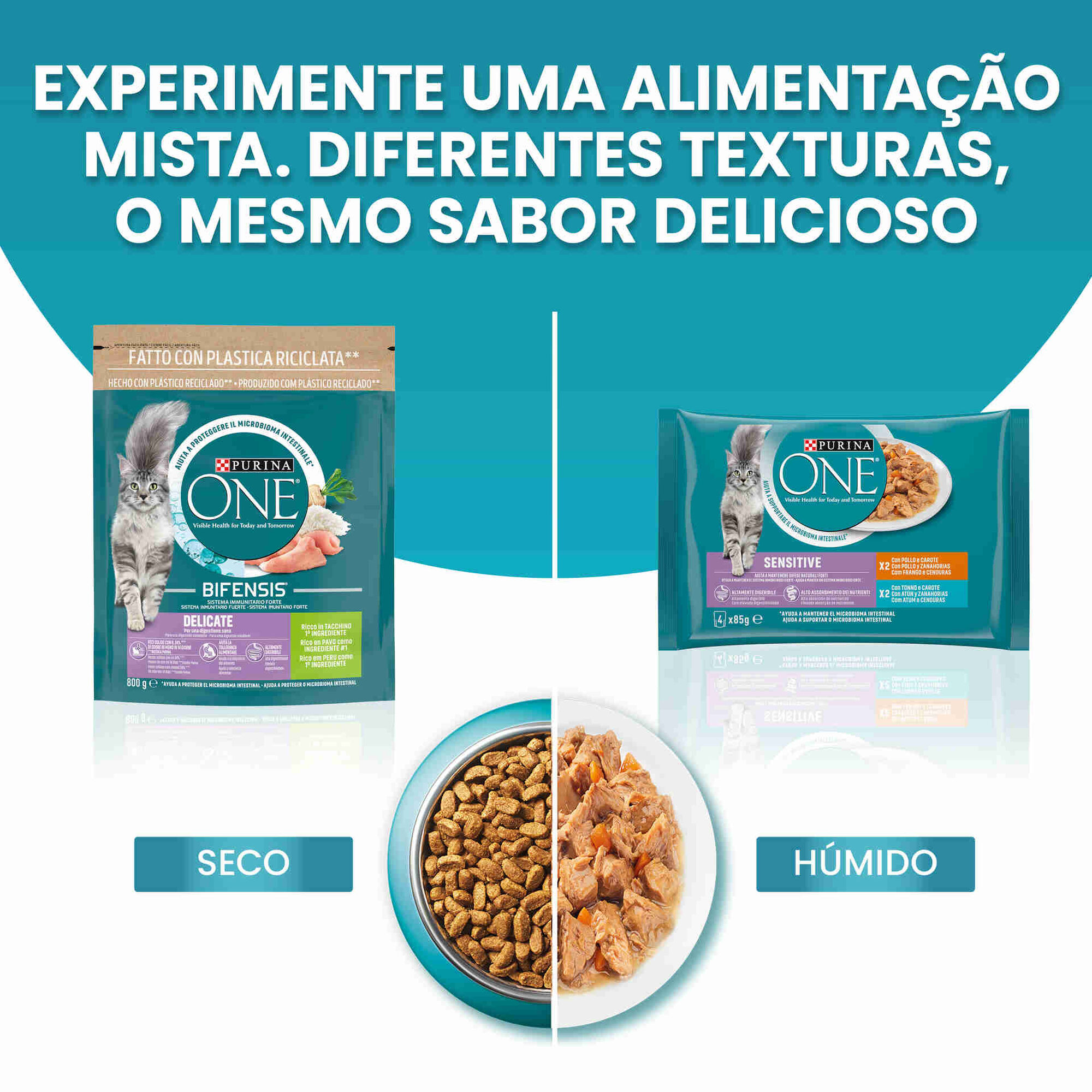 Comida Húmida para Gato Adulto Sensitive Frango e Atum