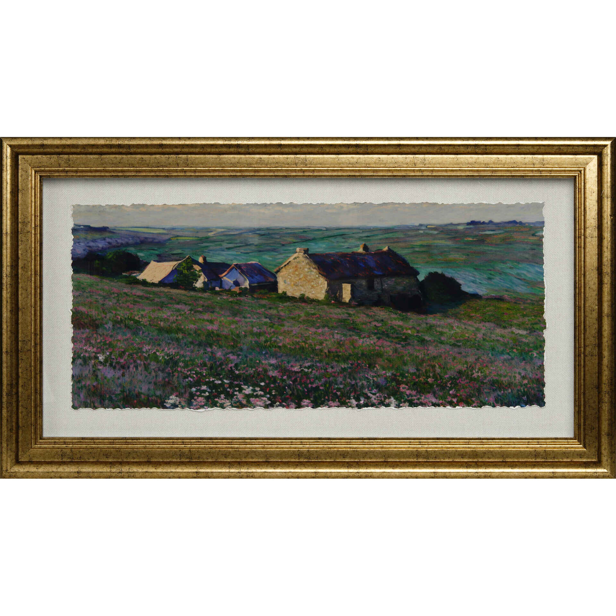 Quadro &Oacute;leo 67x37cm Paisagem Kasa
