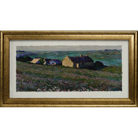 Quadro &Oacute;leo 67x37cm Paisagem Kasa