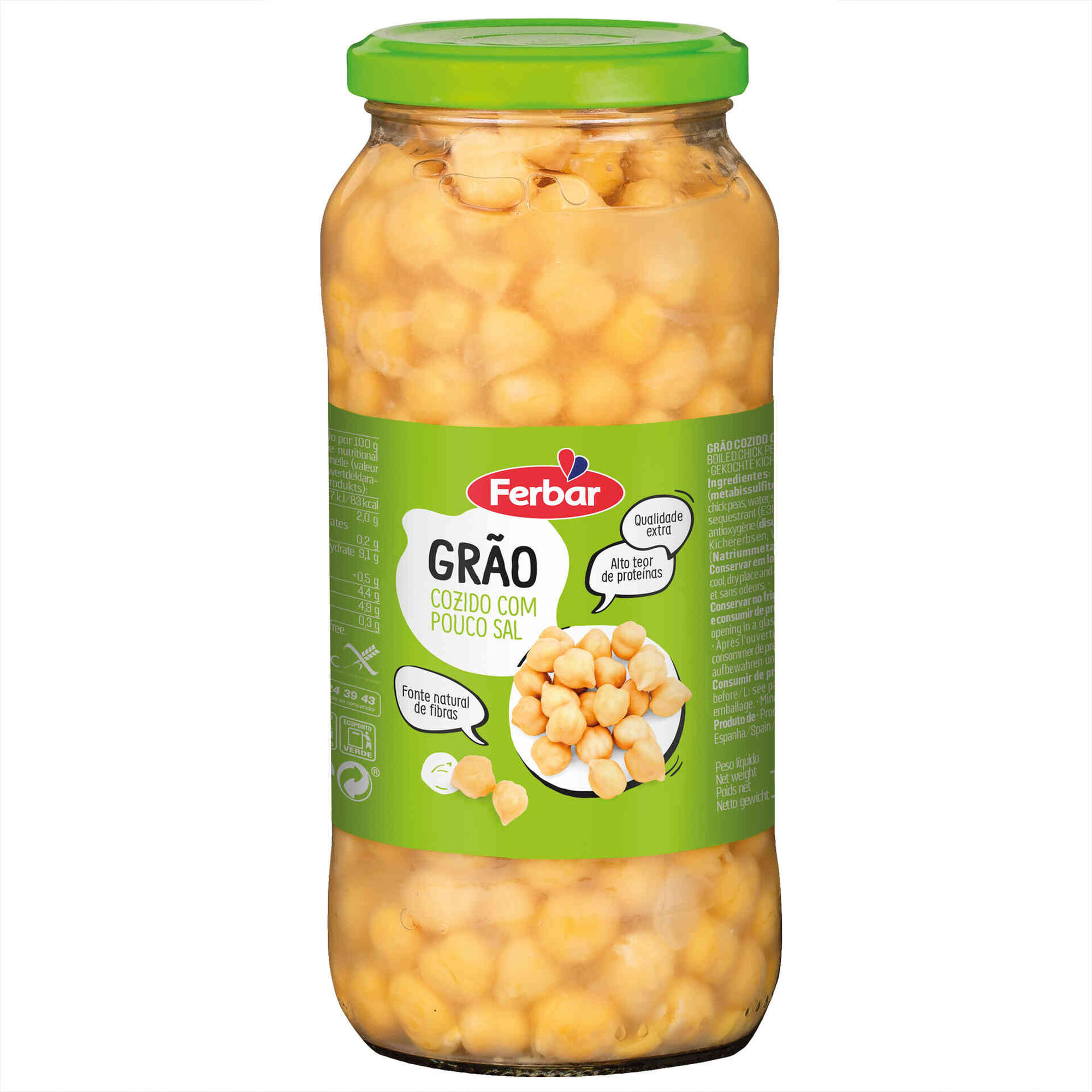 Grão de Bico Cozido sem Glúten