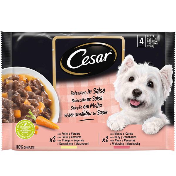 Comida Húmida para Cão Adulto Molho Saquetas Cesar