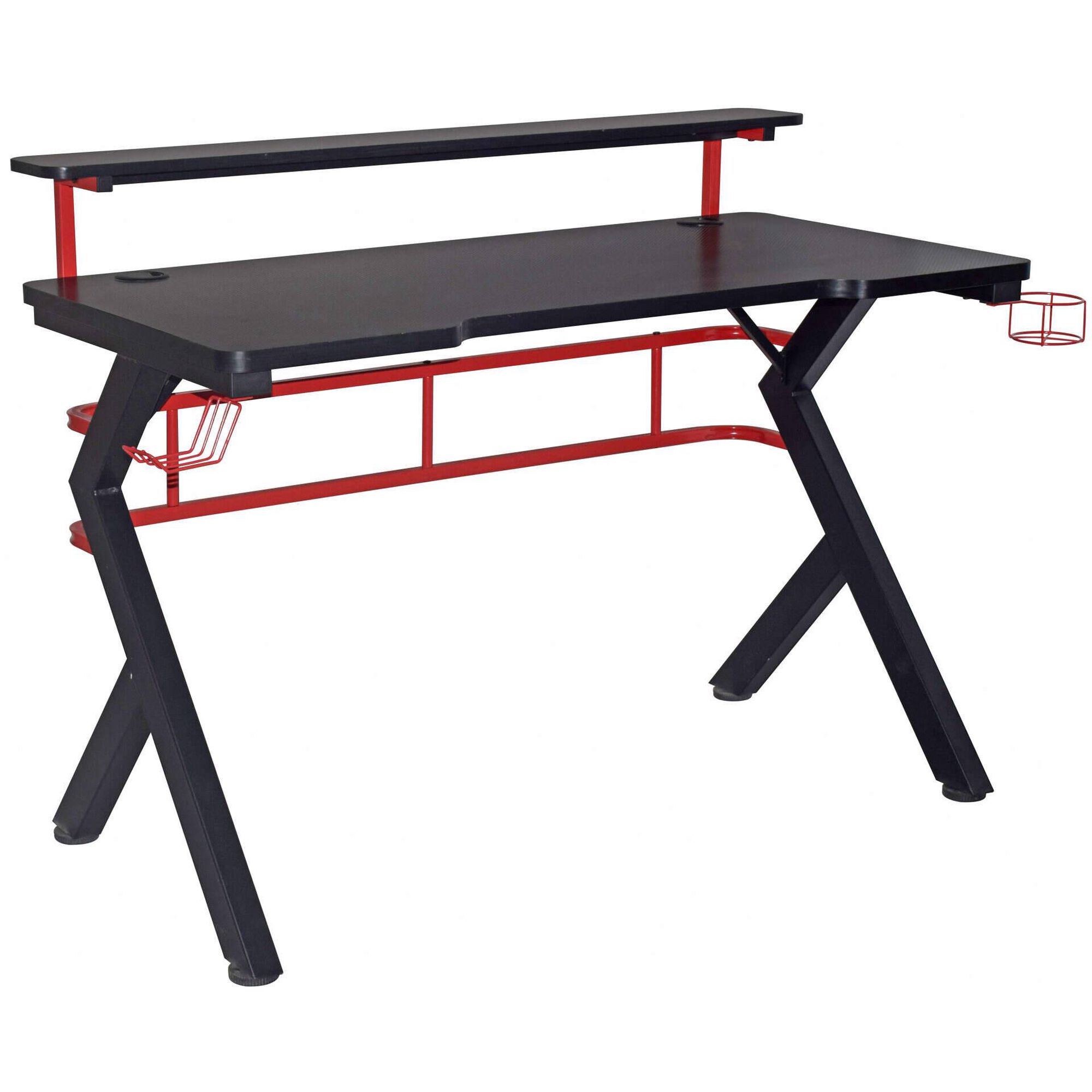 Secretária Gaming 120x62x91cm Preta