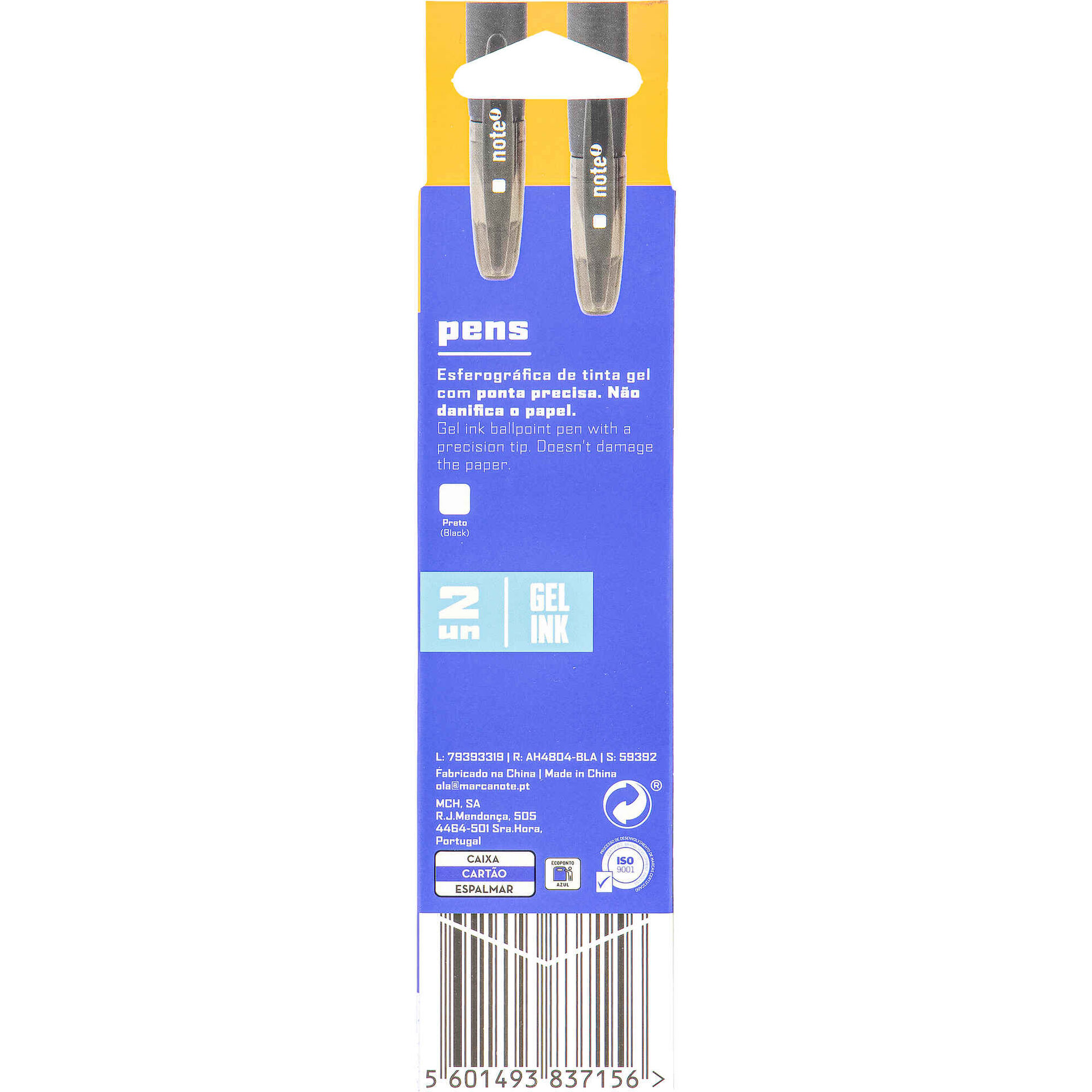Conjunto 2 Canetas de Tinta Gel Preta Note!