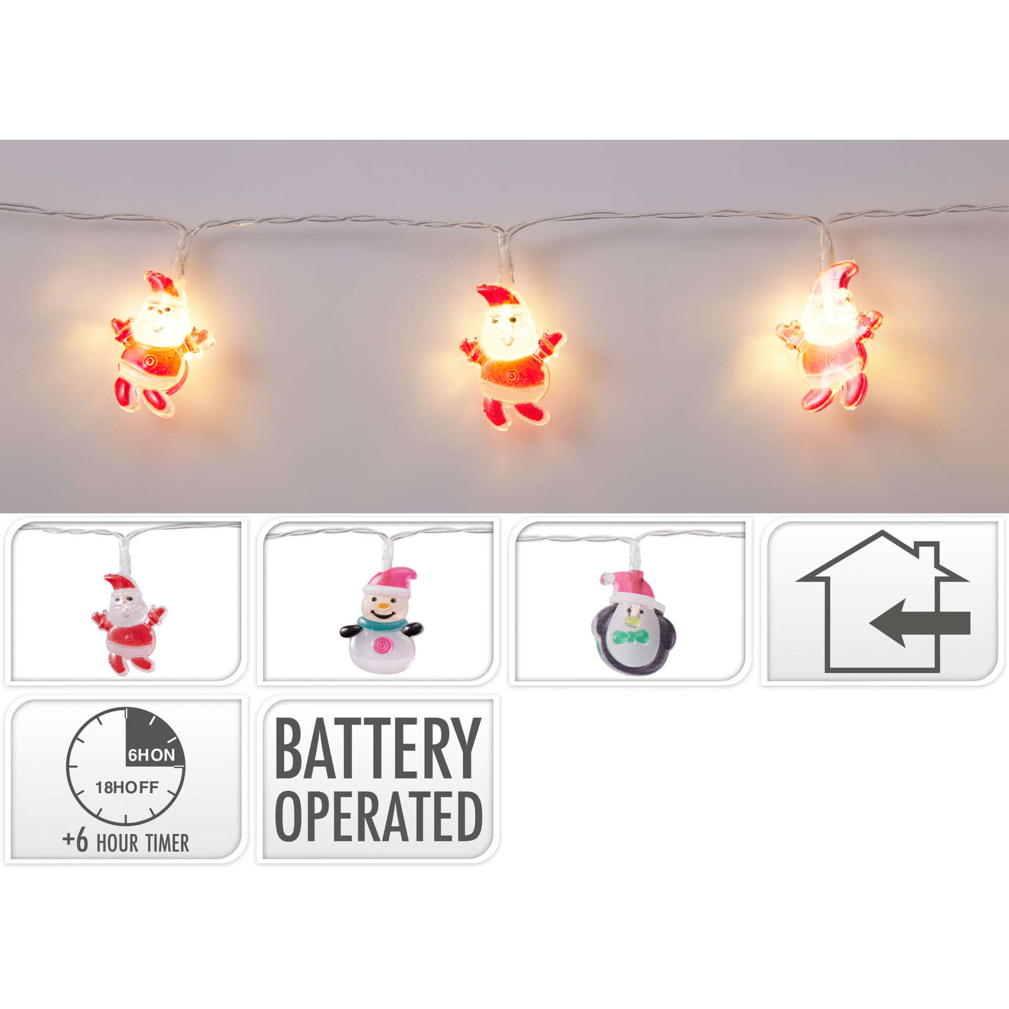 Conjunto 10 Luzes Led Pai Natal (v&aacute;rios modelos)