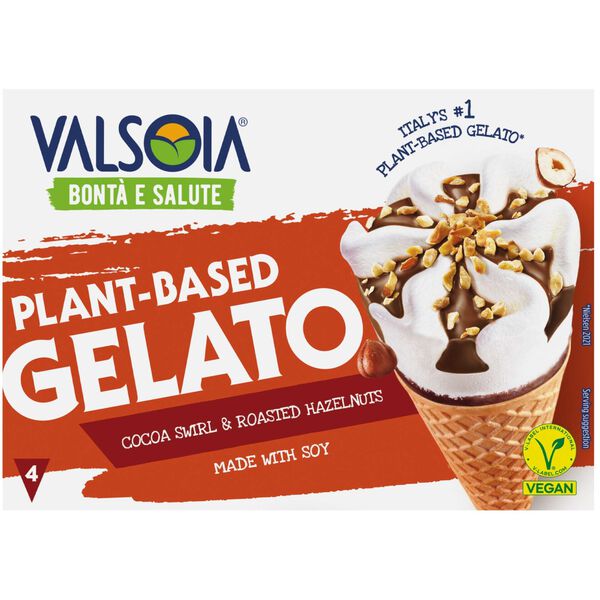 Gelado Cone Soja, Chocolate e Avelã Valsoia