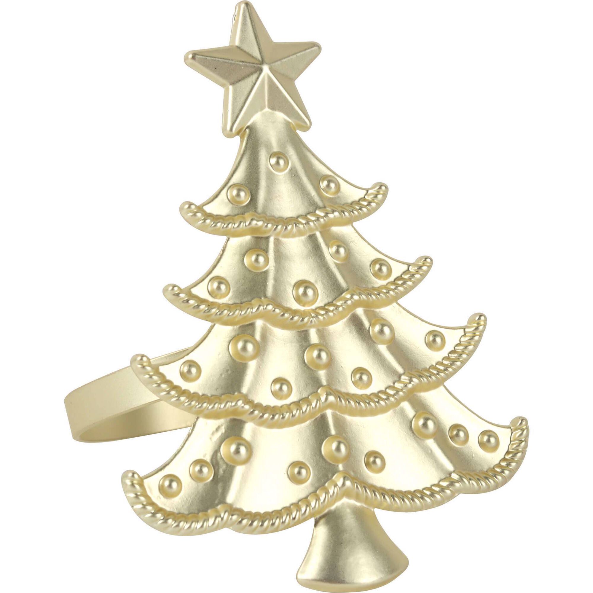 Argola Guardanapo Dourada Árvore