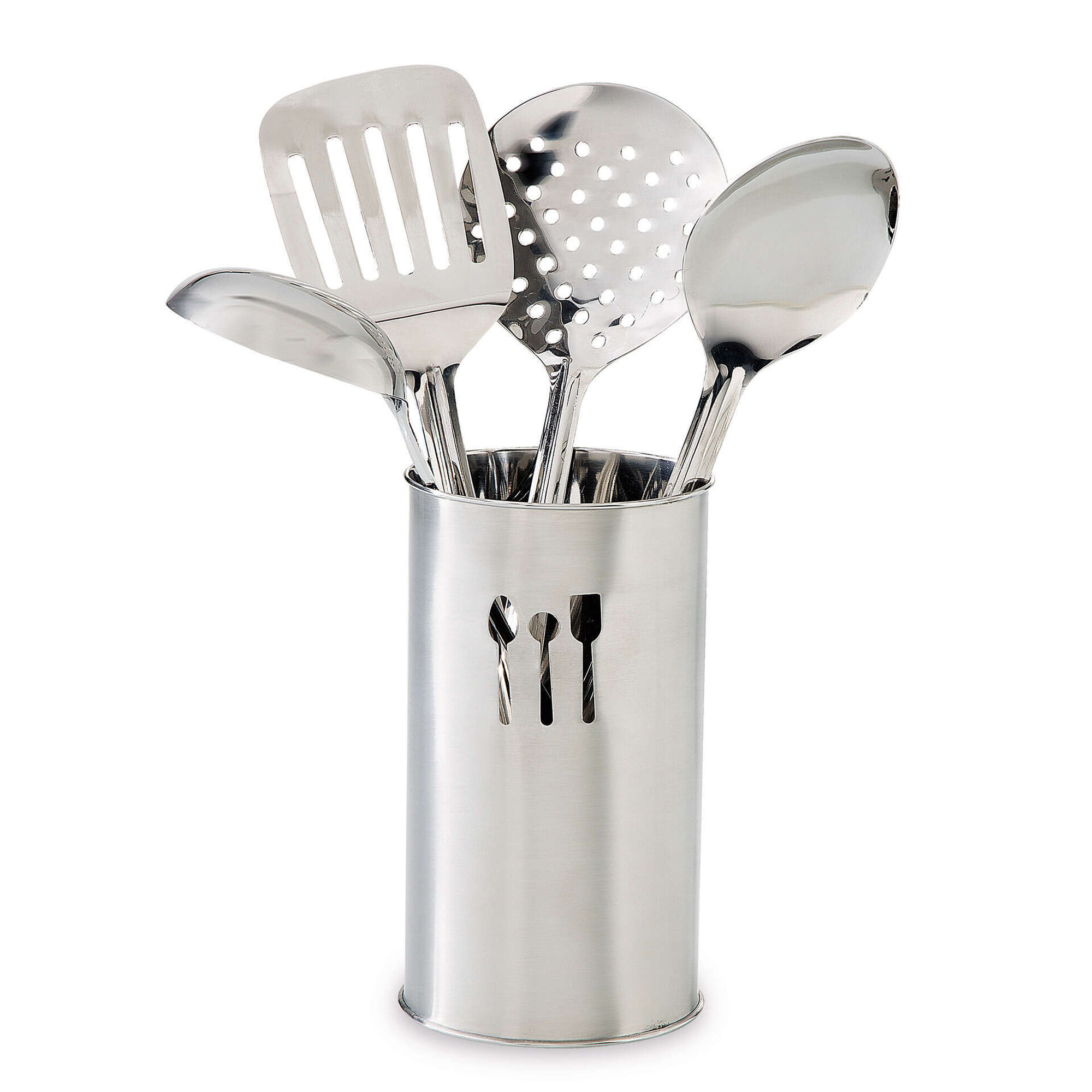 Conjunto Suporte e Utens&iacute;lios Cozinha Inox Groove Kasa