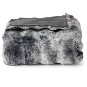 Manta Flanela Efeito Pelo 130x160cm Cinza