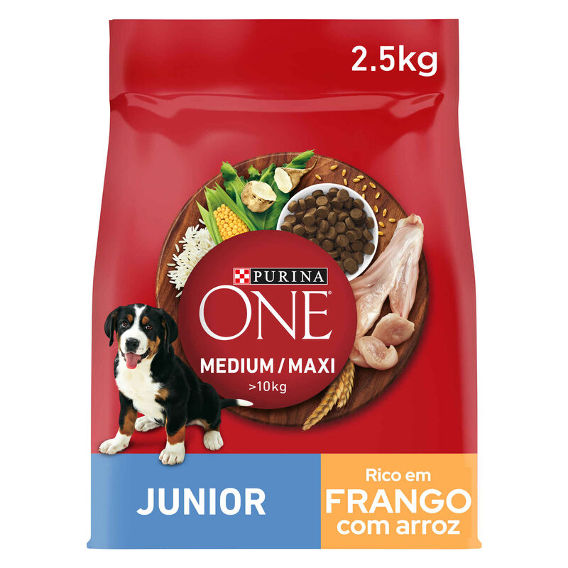 Ração para Cão Júnior Médio e Maxi Frango e Arroz Purina One