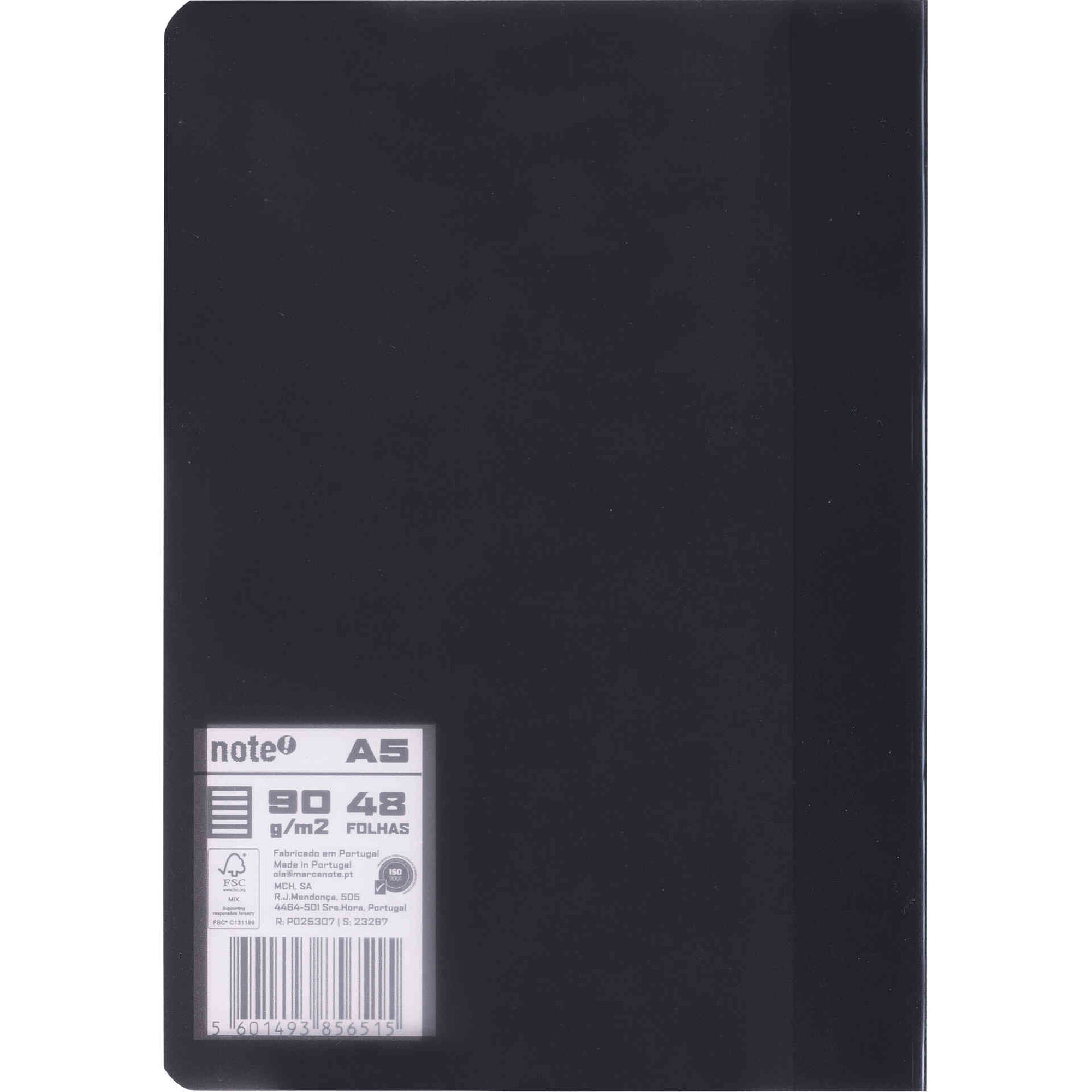 Caderno Agrafado Pautado Flex A5 Preto Note!
