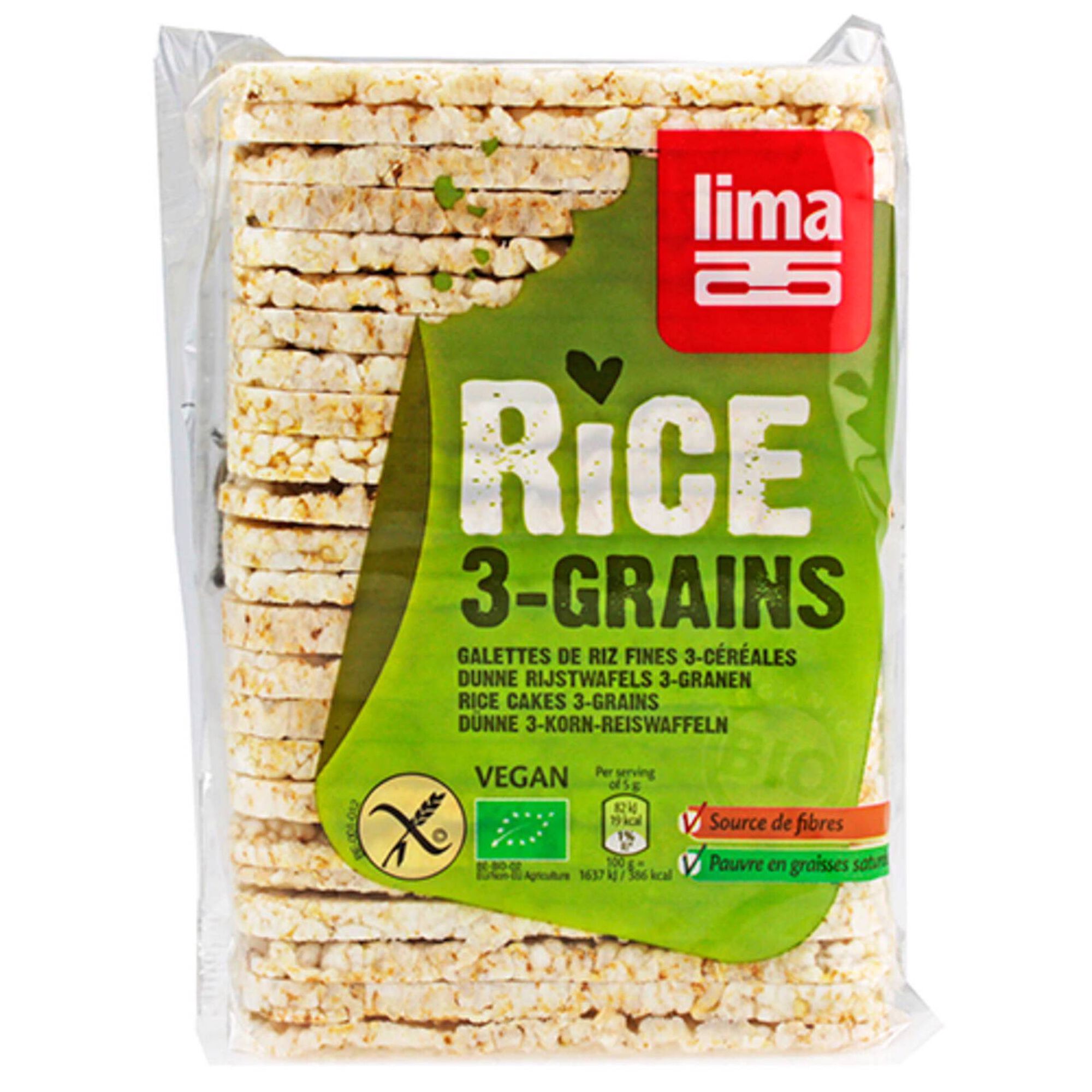 Tortitas de Arroz 3 Cereais sem Glúten