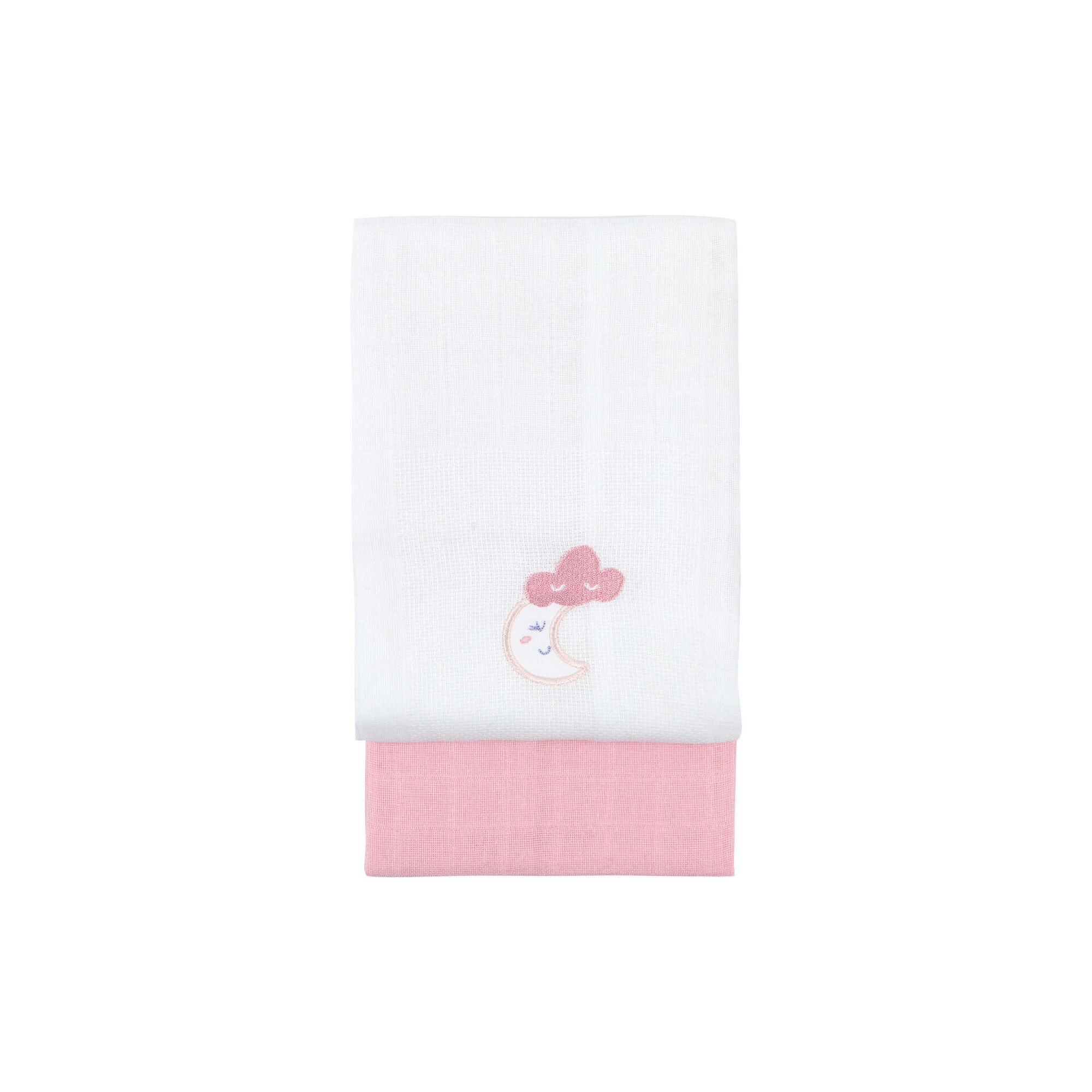 Pack 2 Fraldas Lisa e Bordado Rosa