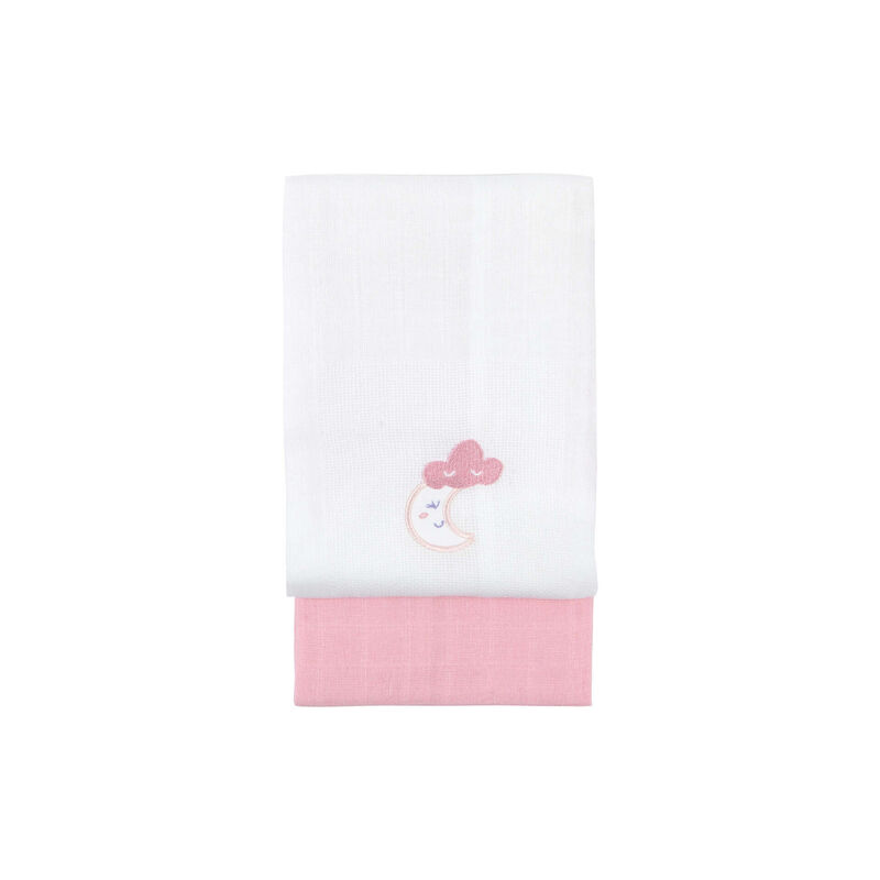 Pack 2 Fraldas Lisa e Bordado Rosa Happy Bear