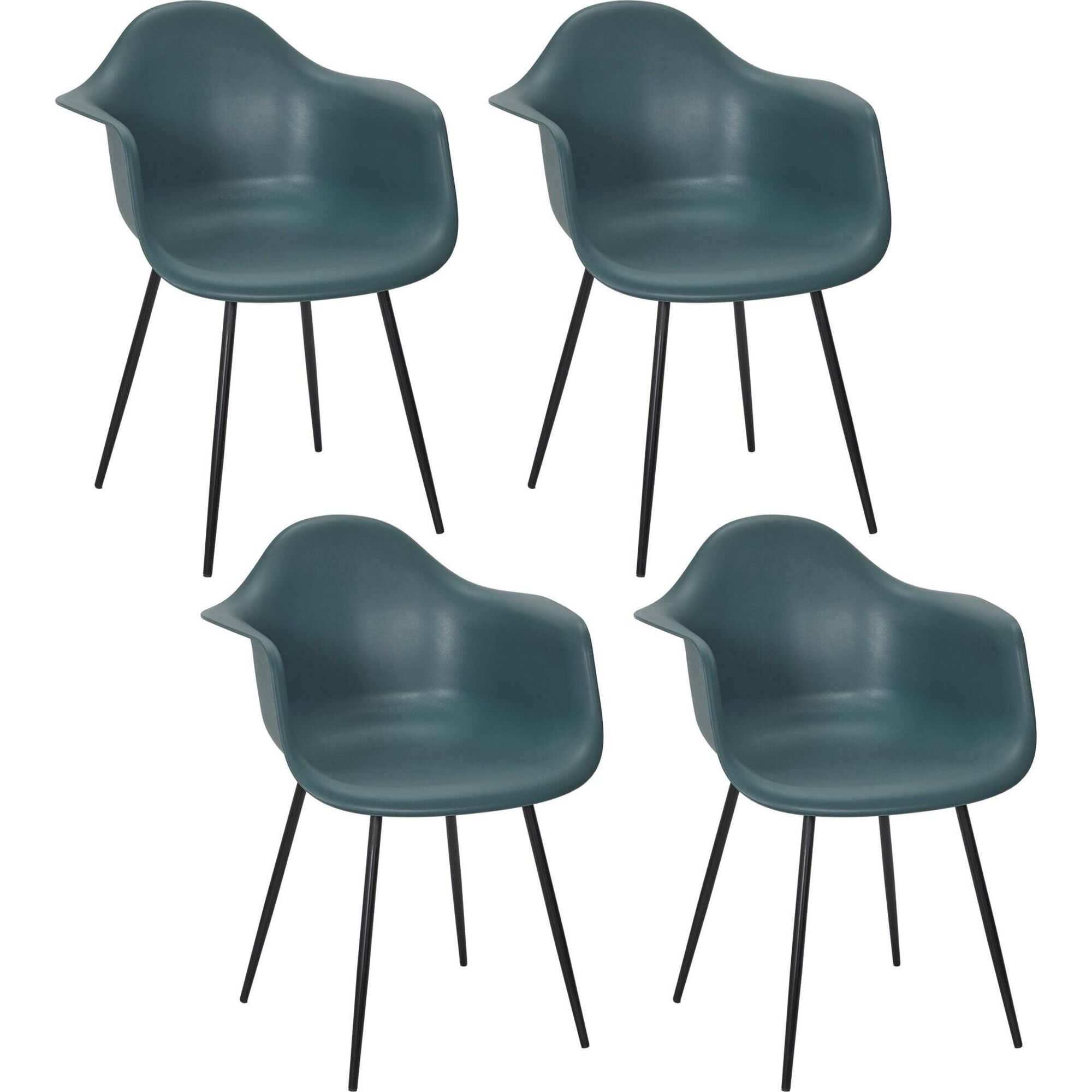 Conjunto de 4 Cadeiras Azul Gustav