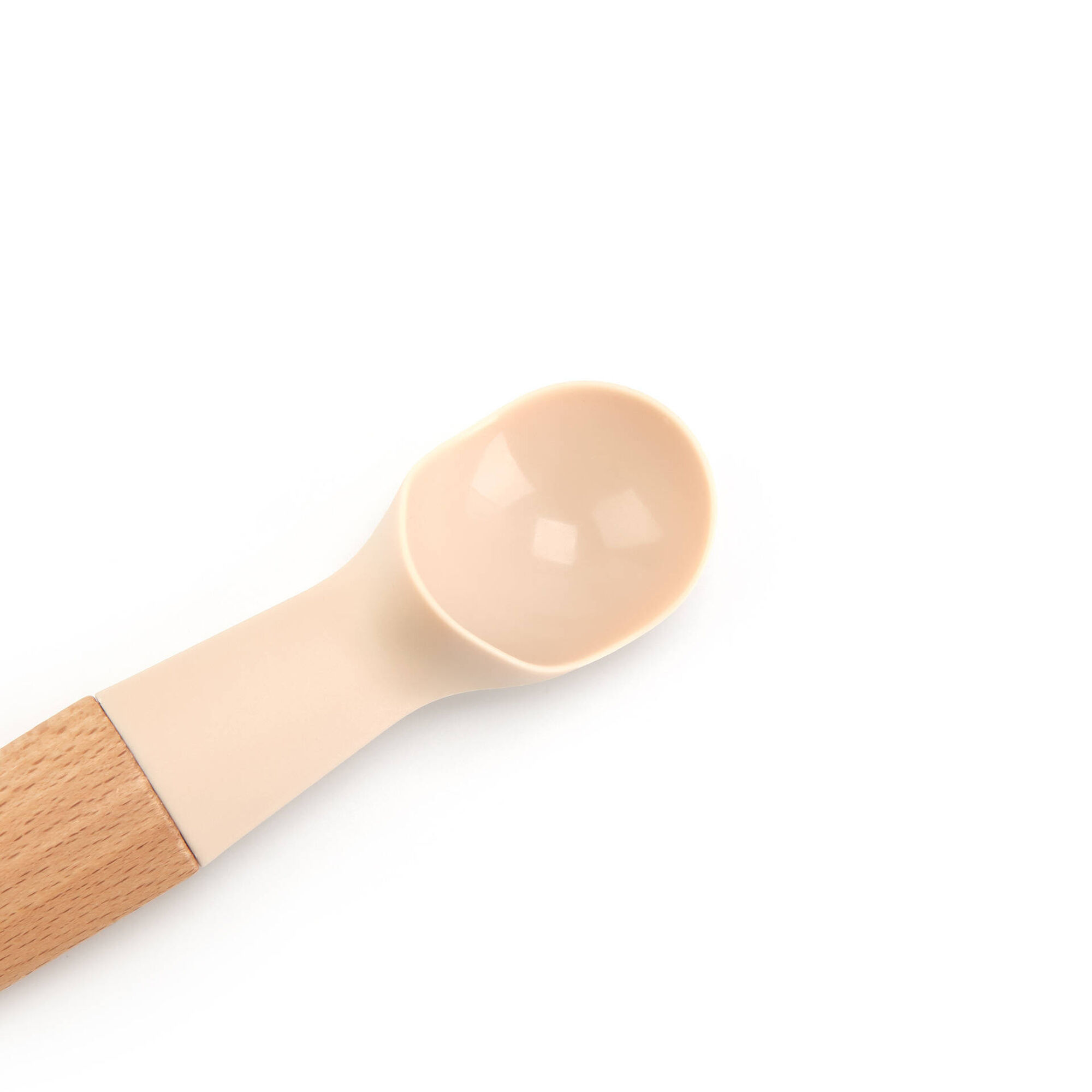 Colher Gelado Madeira e Pl&aacute;stico Bege 4 My Kitchen Kasa