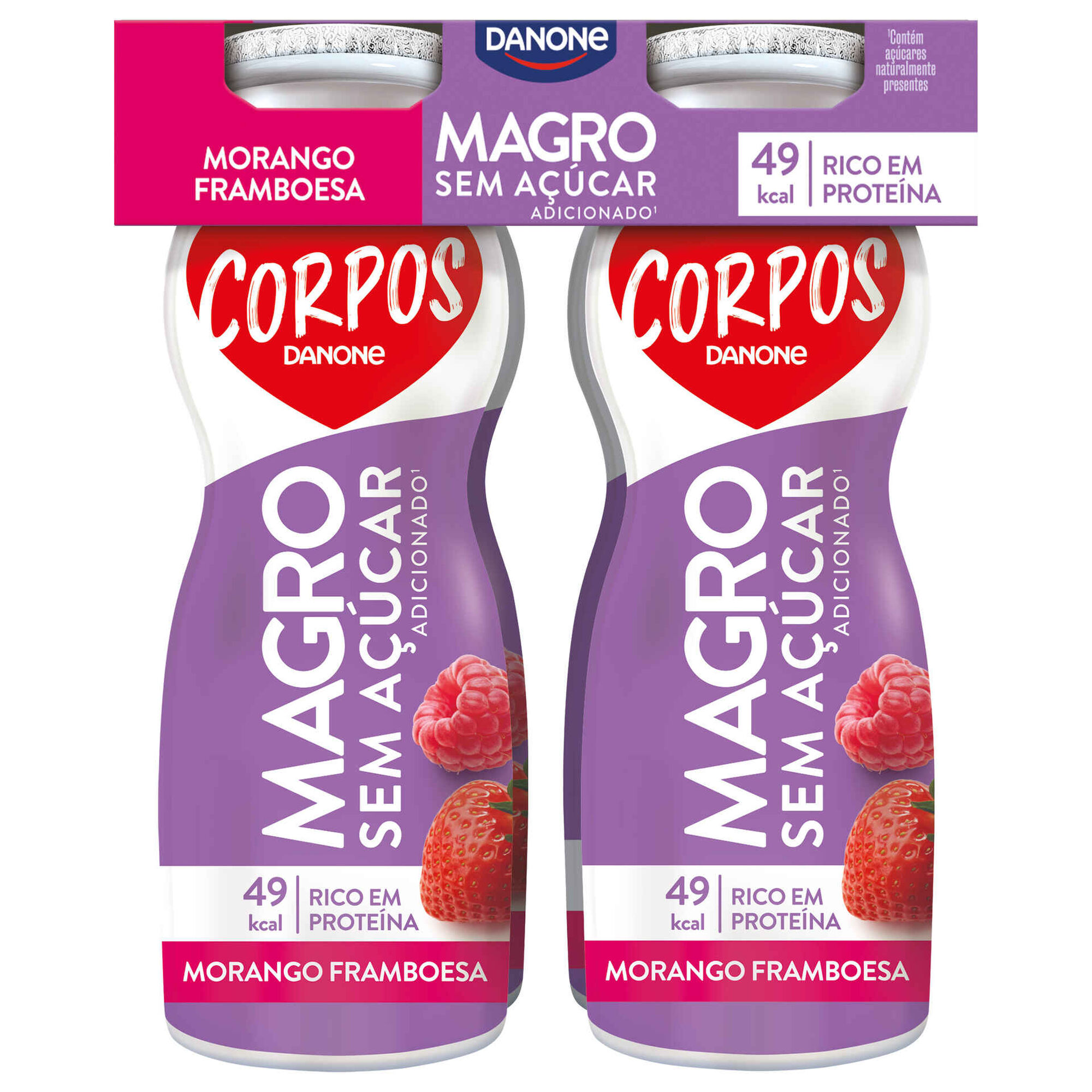 Iogurte Líquido Magro Morango e Framboesa
