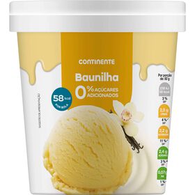 Gelado Baunilha sem A&ccedil;&uacute;car Continente