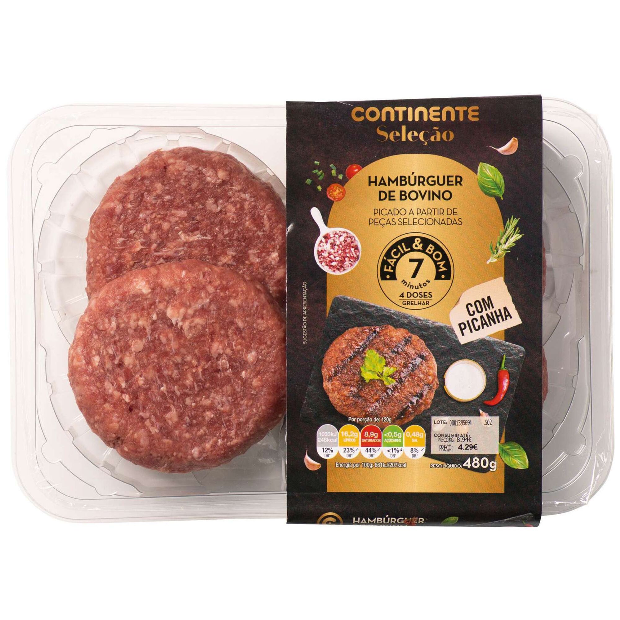 Hambúrguer de Bovino com Picanha Hambúrguer de Bovino com Picanha