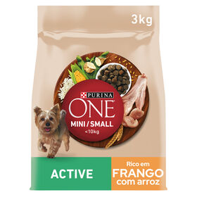 Ra&ccedil;&atilde;o para C&atilde;o Adulto Mini Active Frango e Arroz Purina One Mini