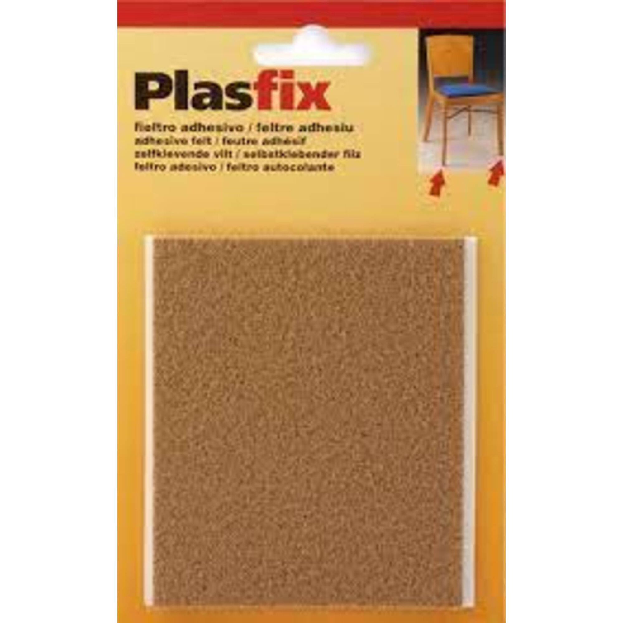 Feltro Adesivo Retangular 100x85mm Castanho