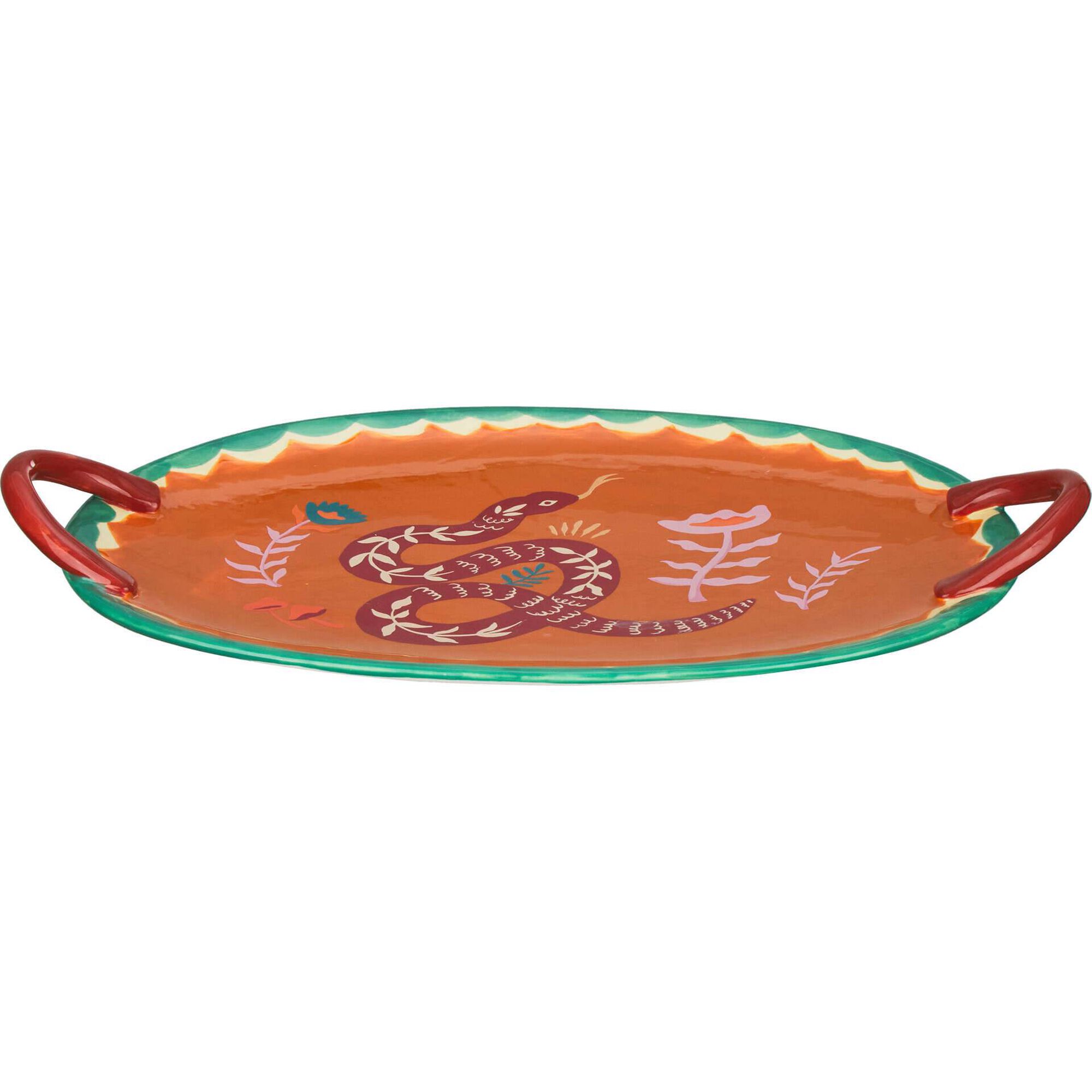 Prato Cerâmica Laranja Serpente Cosmos