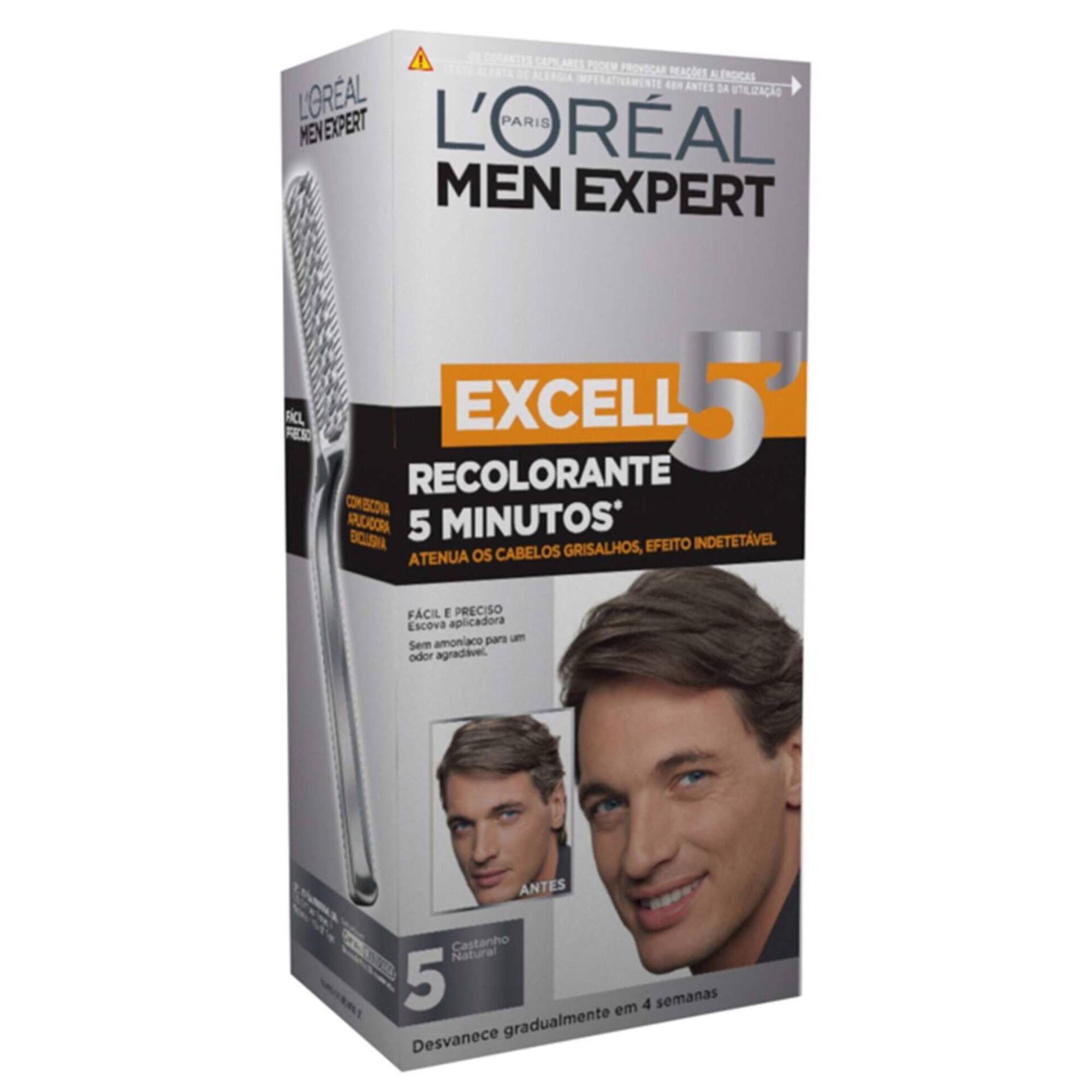Coloração Homem Temporária para Cabelo Excell5 Castanho Natural Coloração Homem Temporária para Cabelo Excell5 Castanho Natural