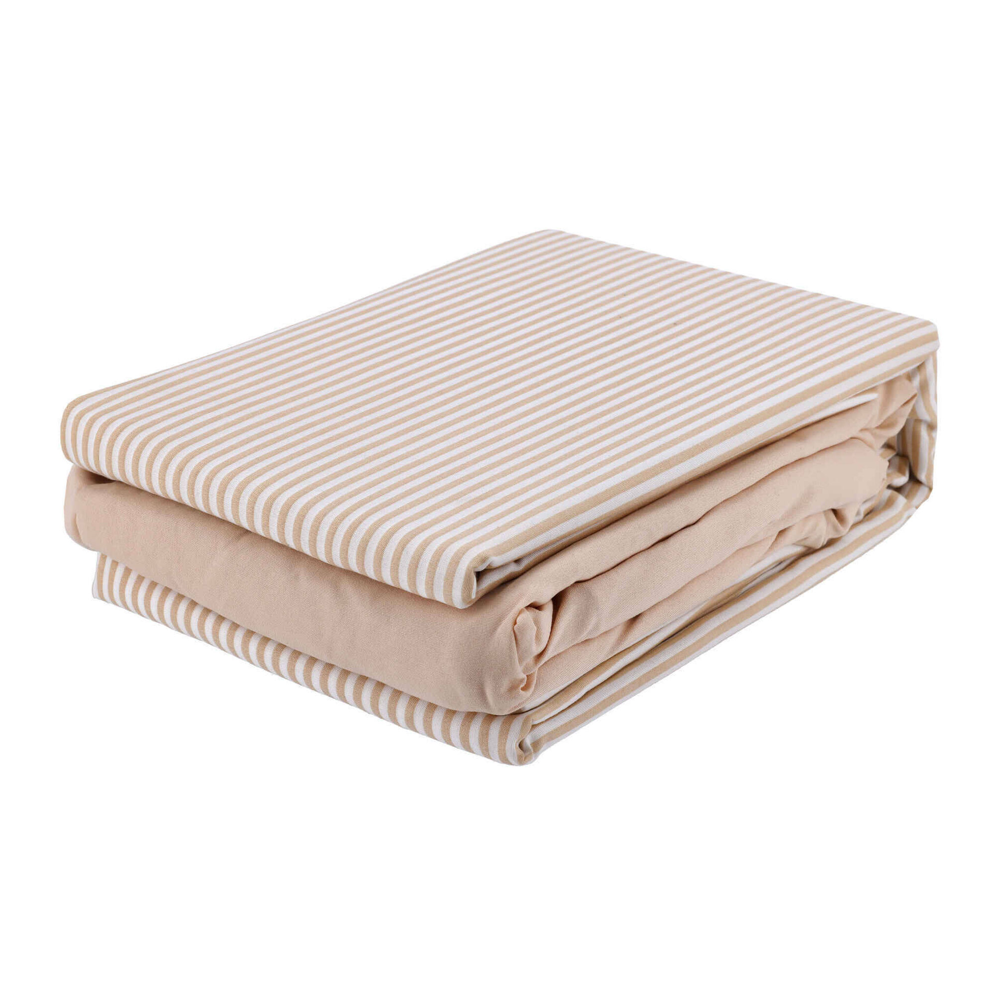 Conjunto Capa Edredão Microfibra 240x260cm Riscas Beges Conjunto Capa Edredão Microfibra 240x260cm Riscas Beges