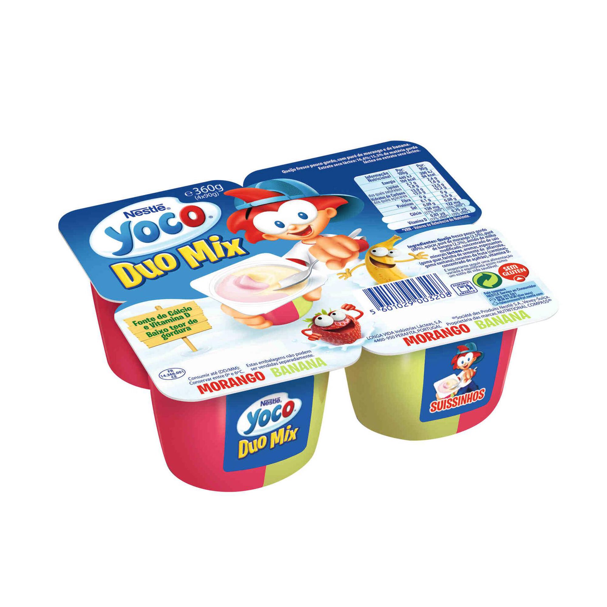 Queijinho com Sabor Morango e Banana Duo Mix Suissinho Queijinho com Sabor Morango e Banana Duo Mix Suissinho