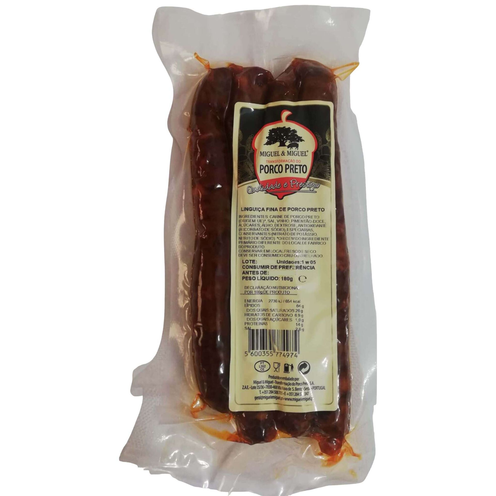 Linguiça Fina de Porco Preto Linguiça Fina de Porco Preto