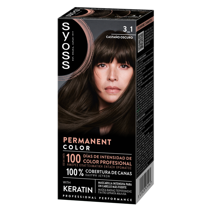 Coloração Permanente Permanent Color Castanho Escuro 3.1 Syoss